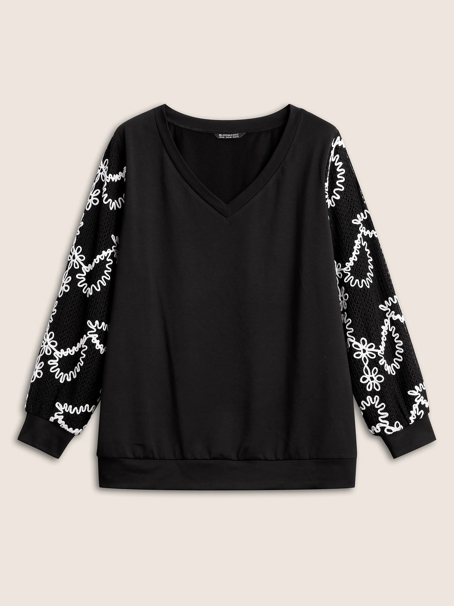 Stereo Jacquard Design Patchwork Sweatshirt - Image 8