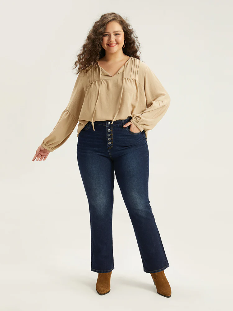 Straight Leg Button Fly Pocket Jeans - Image 3