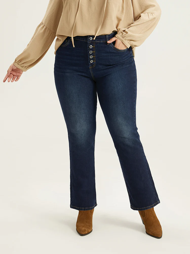 Straight Leg Button Fly Pocket Jeans - Image 4