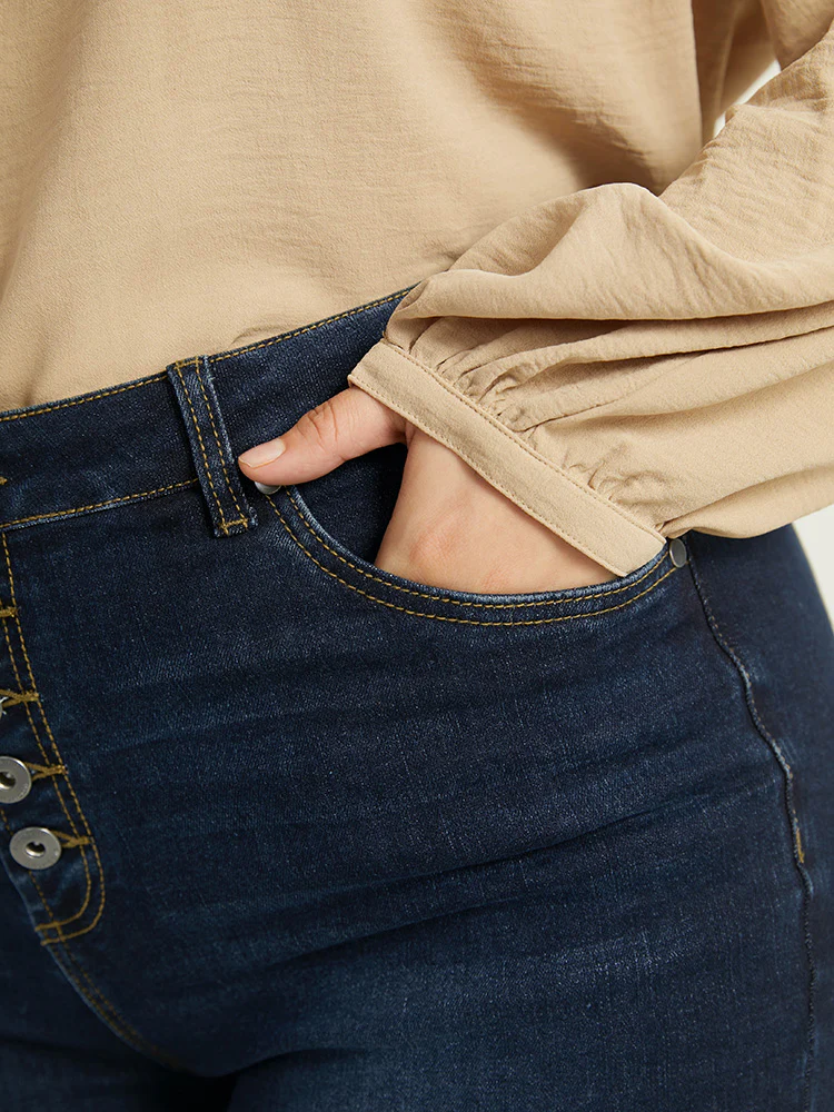 Straight Leg Button Fly Pocket Jeans - Image 8