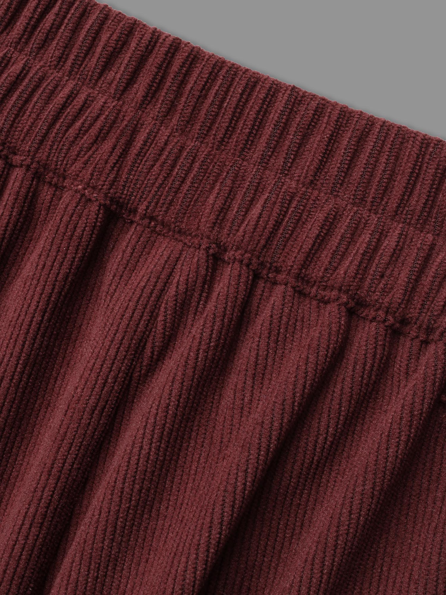 Straight Leg Elastic Waist Corduroy Pants - Image 7
