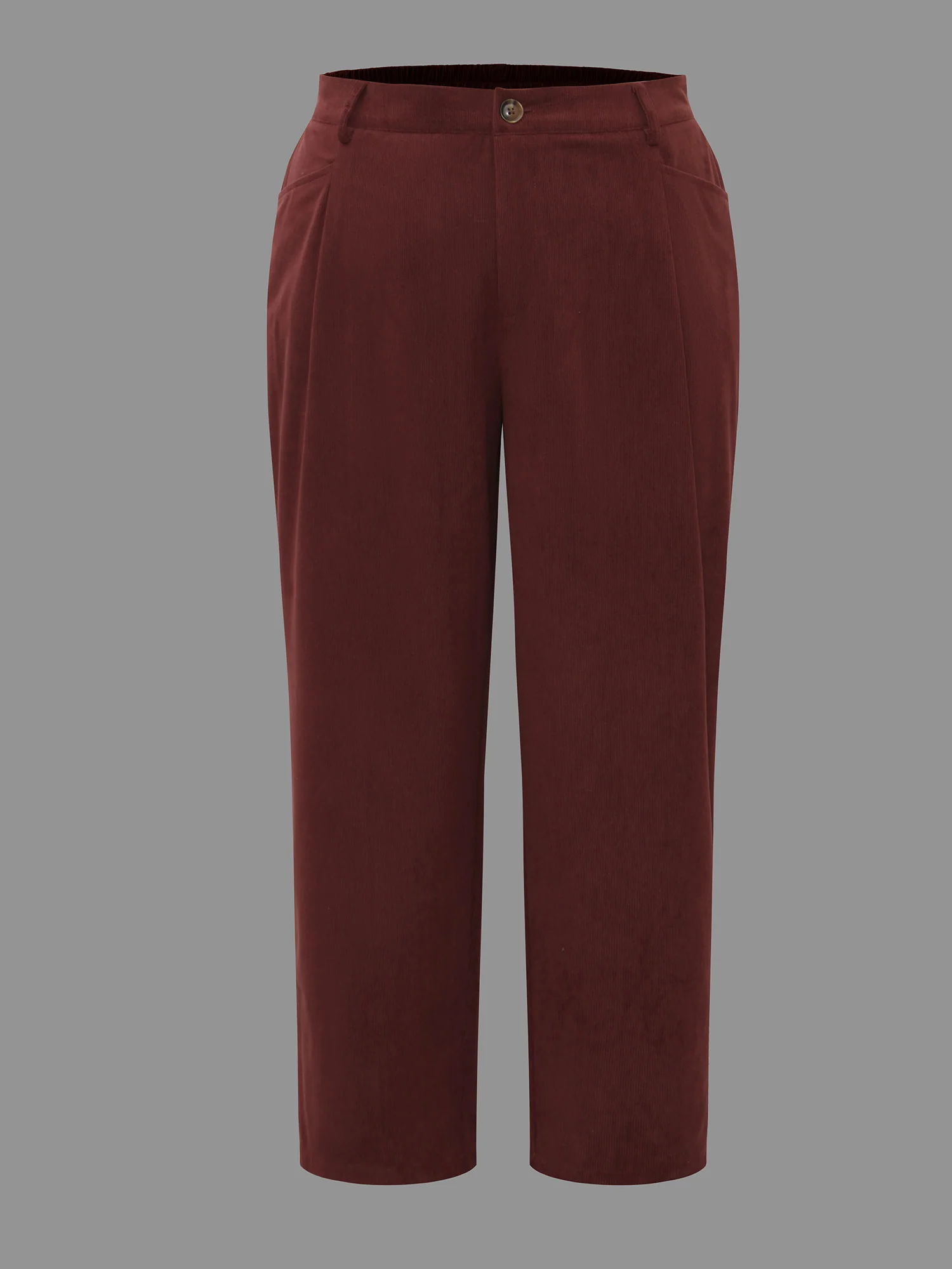 Straight Leg Elastic Waist Corduroy Pants - Image 8