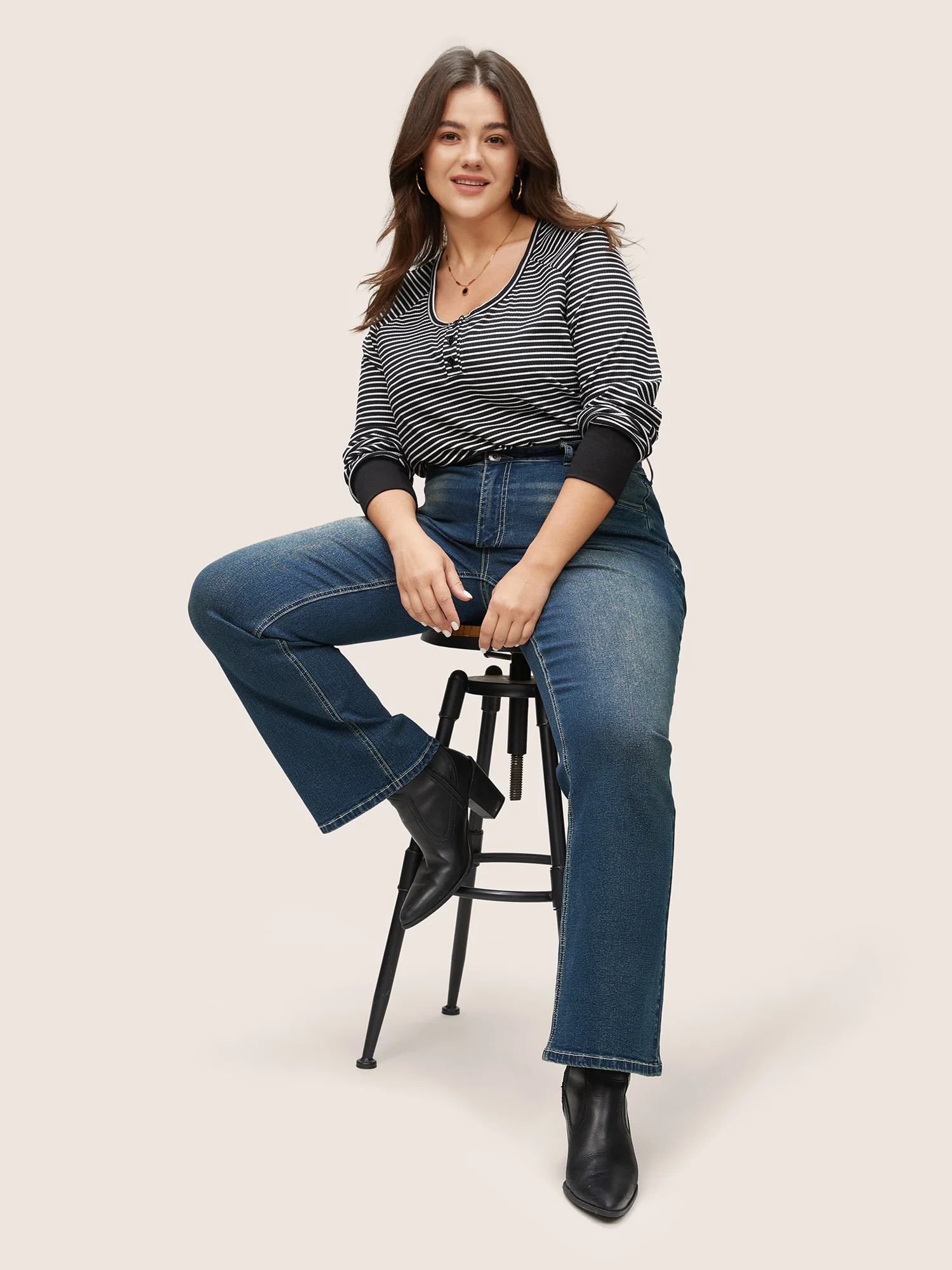 Straight Leg Vintage Full Length Jeans - Image 3