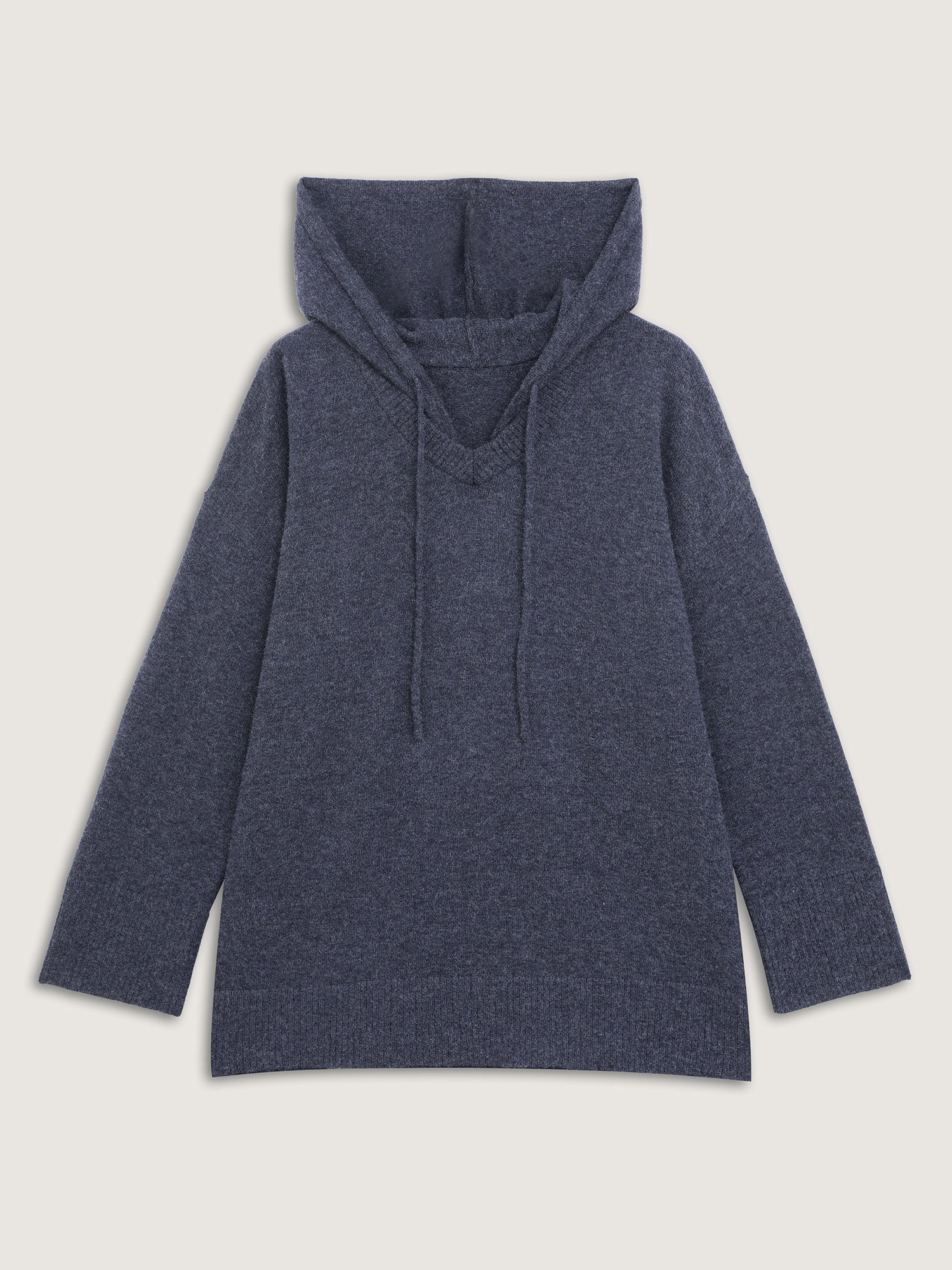 Straight-Sleeve Hooded Solid Pullover - Image 6
