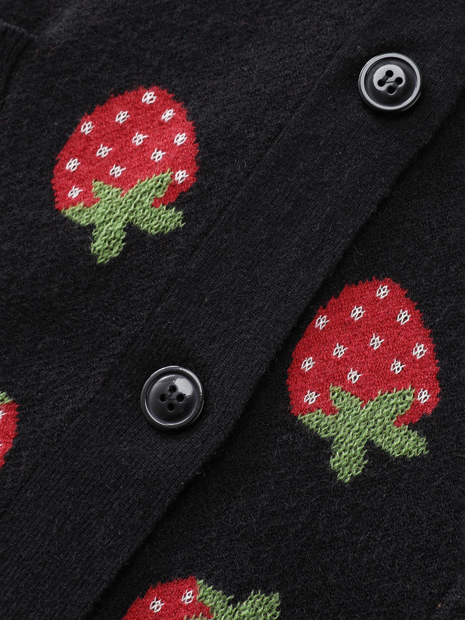 Strawberry Jacquard Pattern Knit Cardigan - Image 5