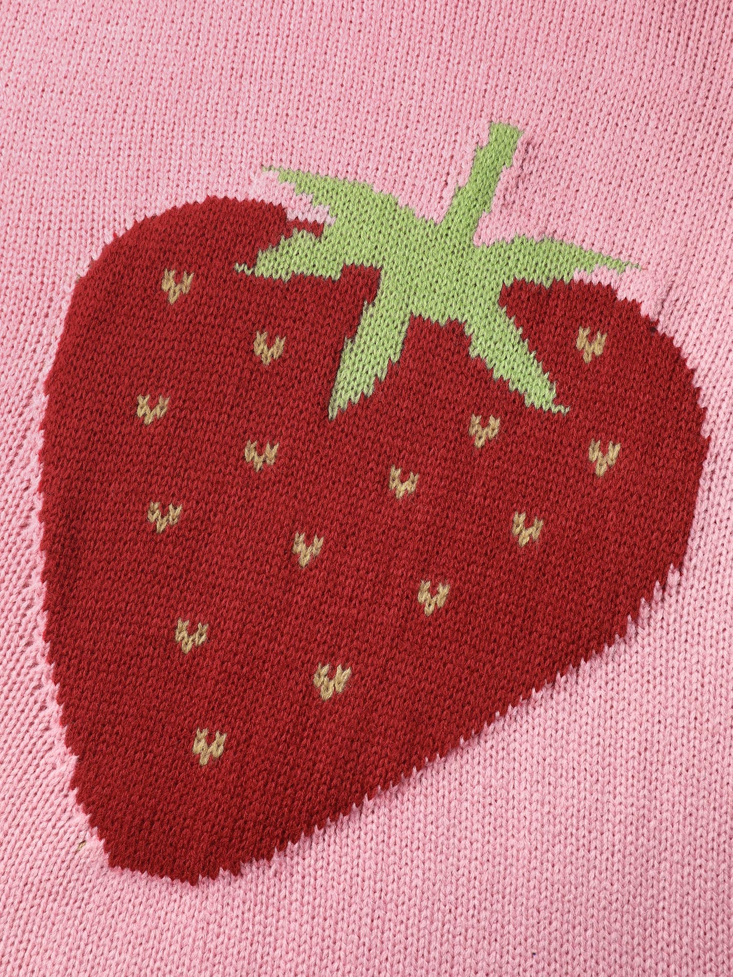 Strawberry Motif Contrast Pullover - Image 6