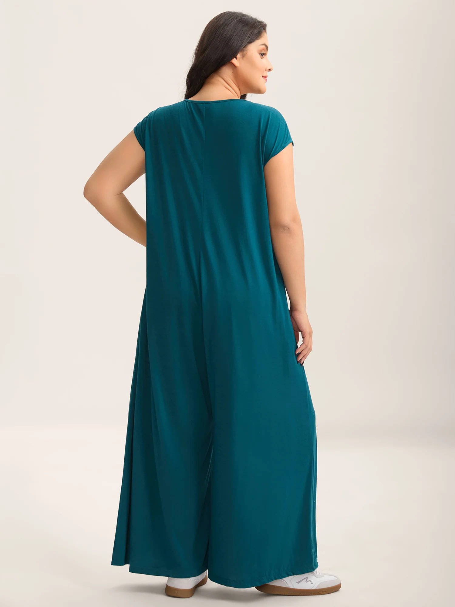 Stretch Button Pockets Solid Jumpsuit - Image 4