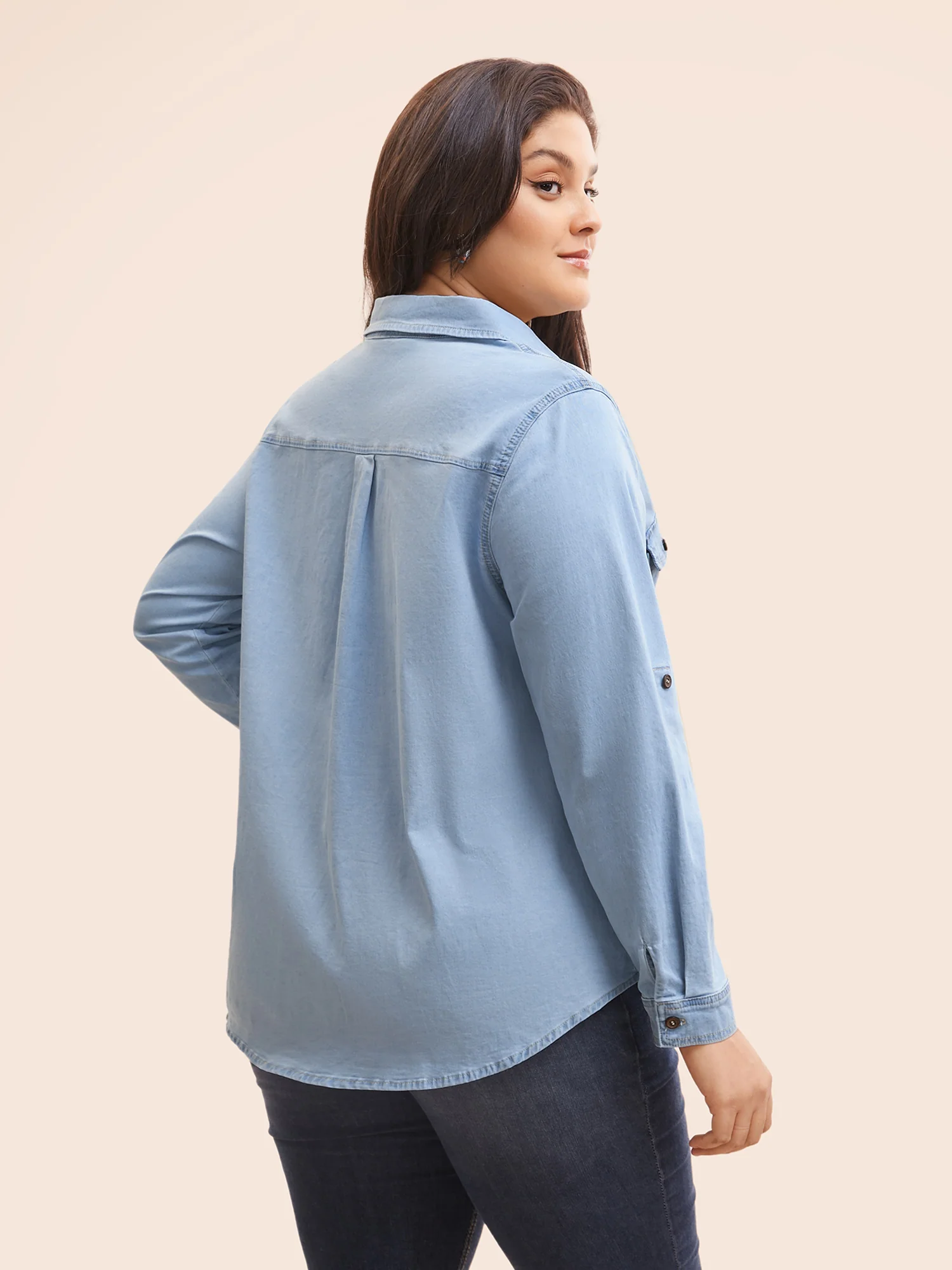Stretch Denim Chest Pockets Jacket - Image 8