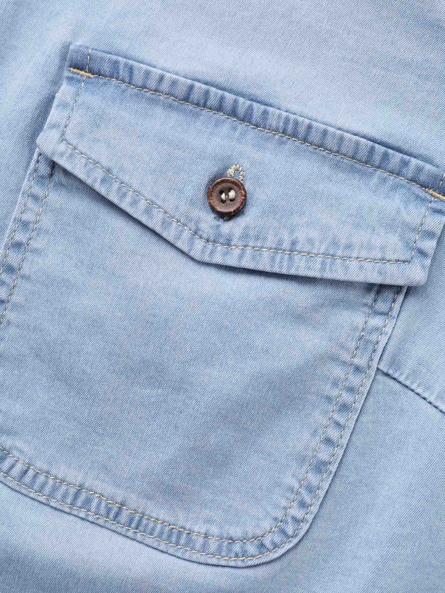 Stretch Denim Chest Pockets Jacket - Image 9