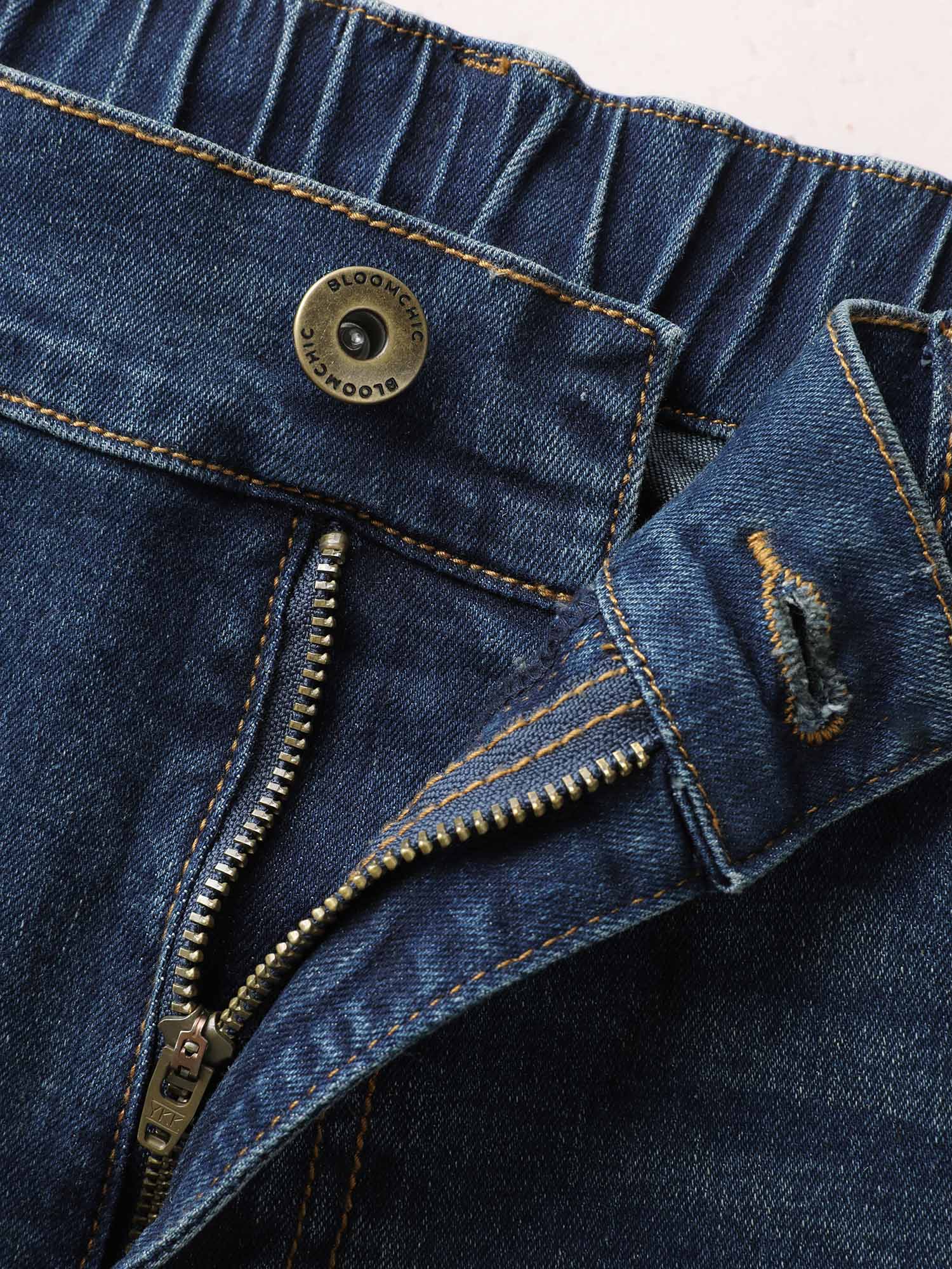 Stretch Denim Pocket Distressing Slim-Fit Jeans - Image 6