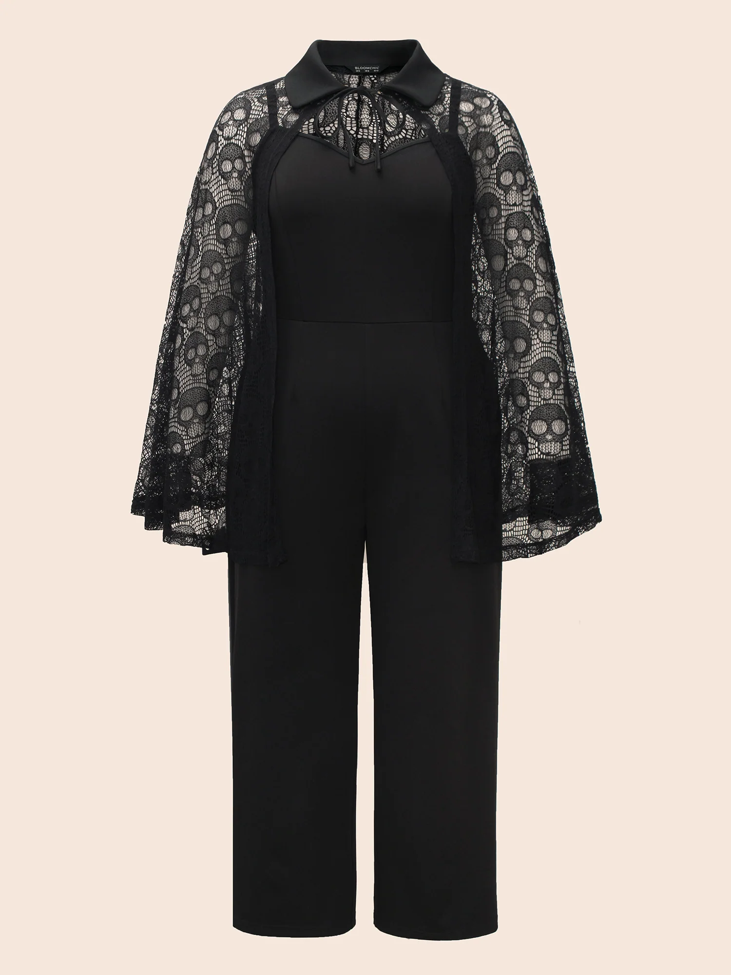Stretch Fabric Ghostly Cape With Jumpsuit - Image 8