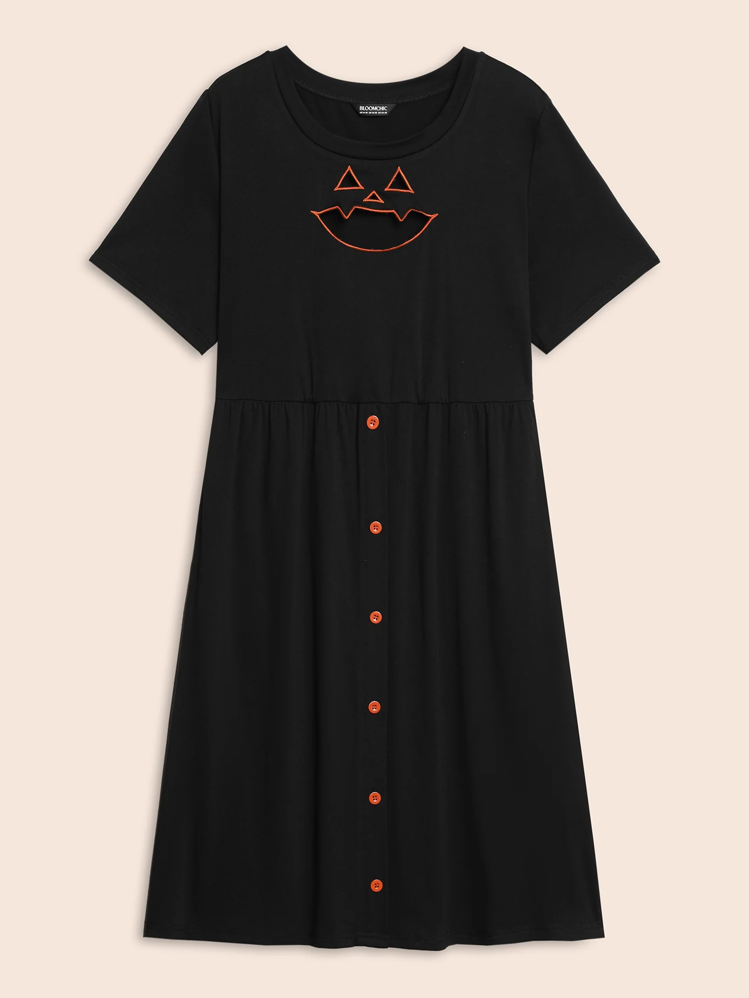 Stretch Fabric Pumpkin Cut Out Midi Dress - Image 7