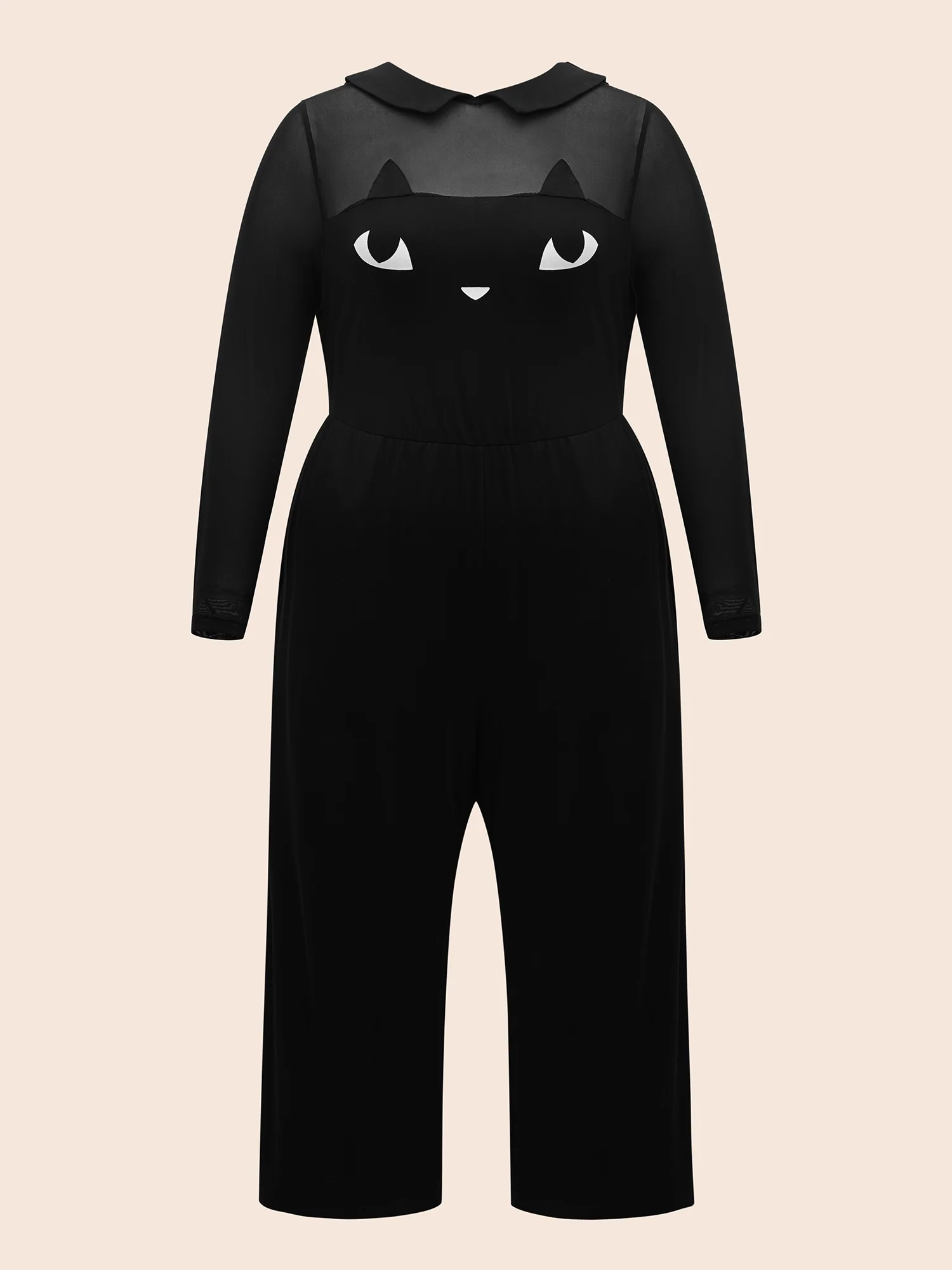 Stretch Fabric Spooky Cat Jumpsuit - Image 7