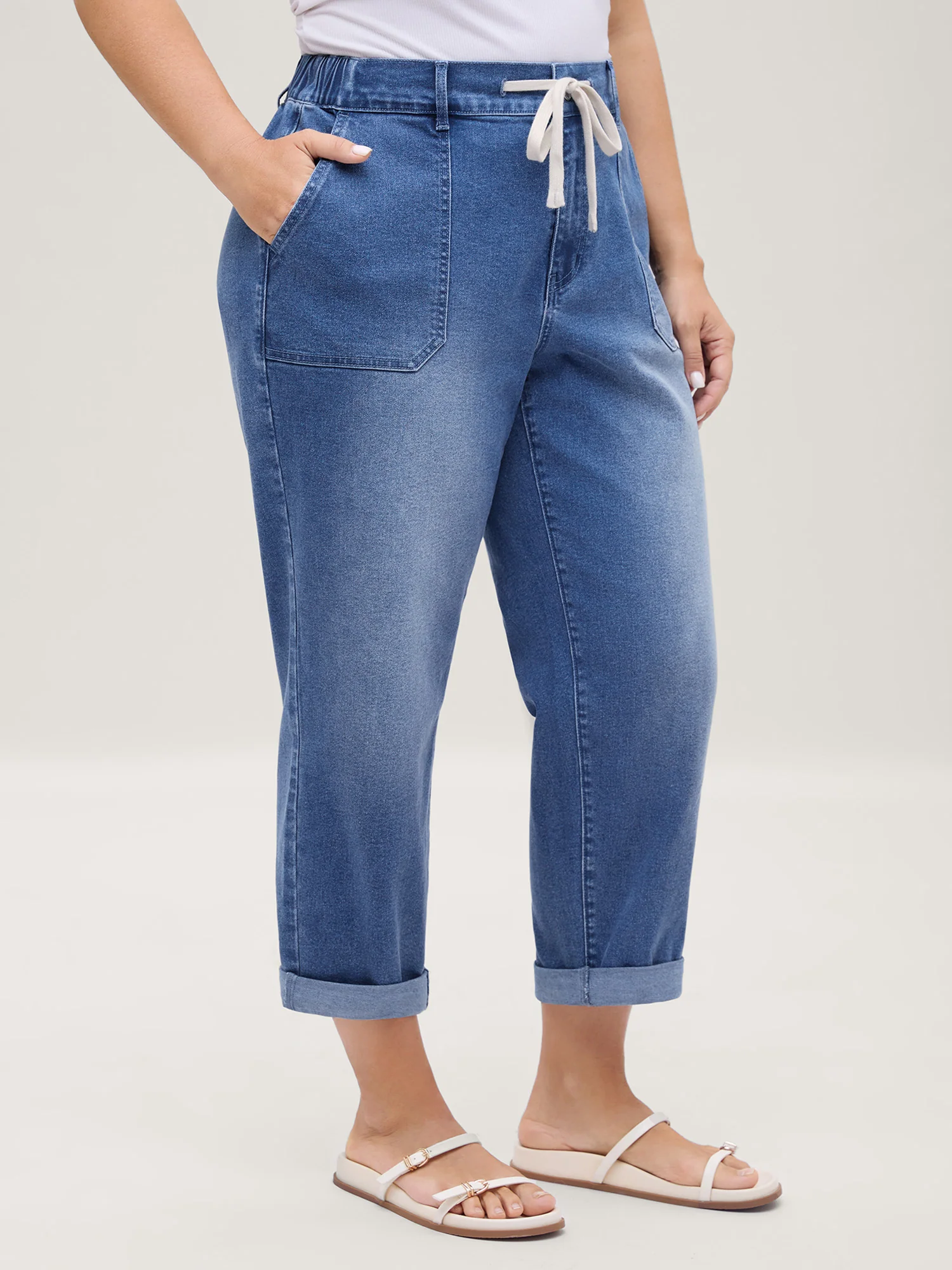 Stretch No-Gap Elastic Waist Jeans - Image 3