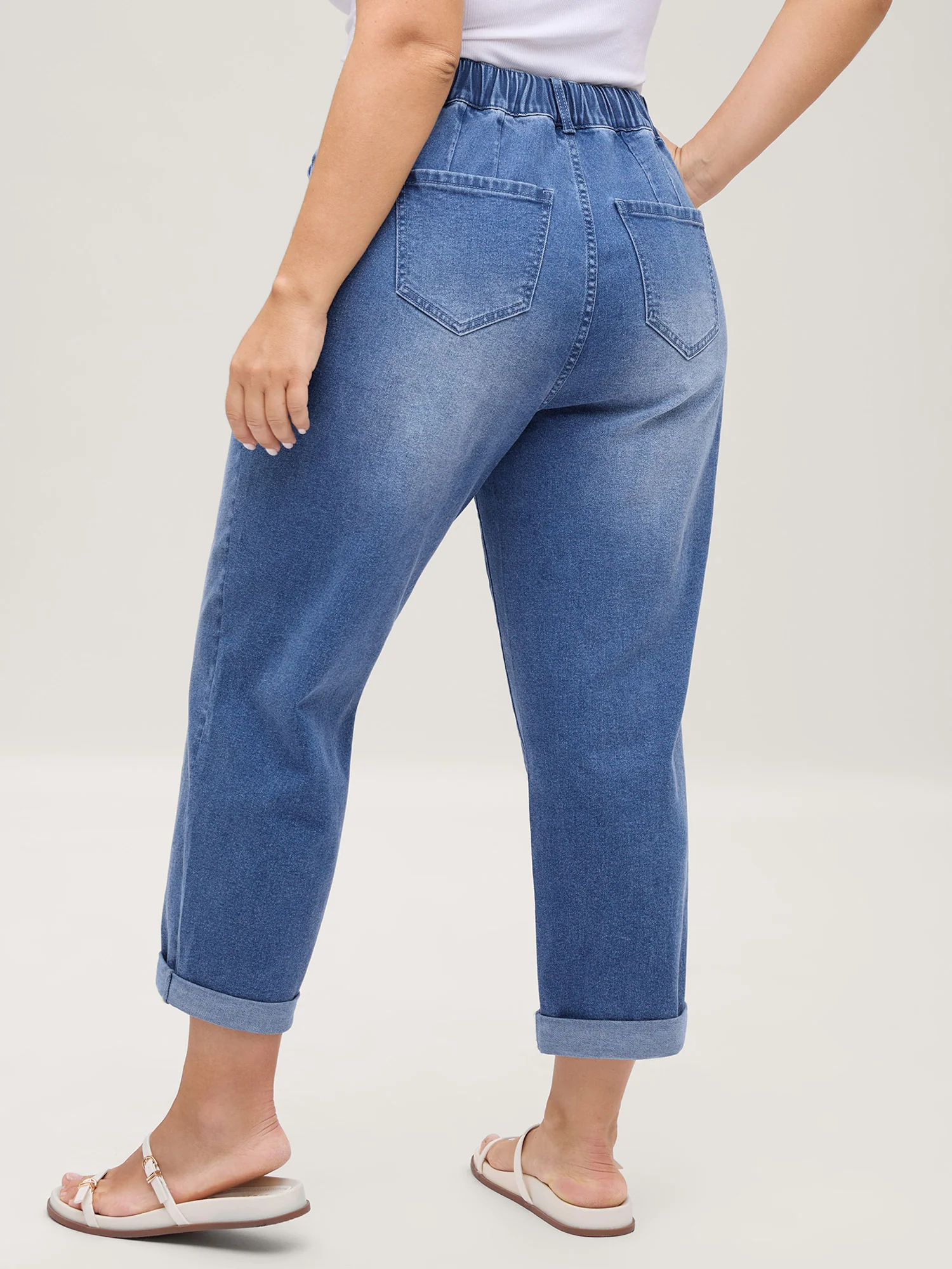 Stretch No-Gap Elastic Waist Jeans - Image 5