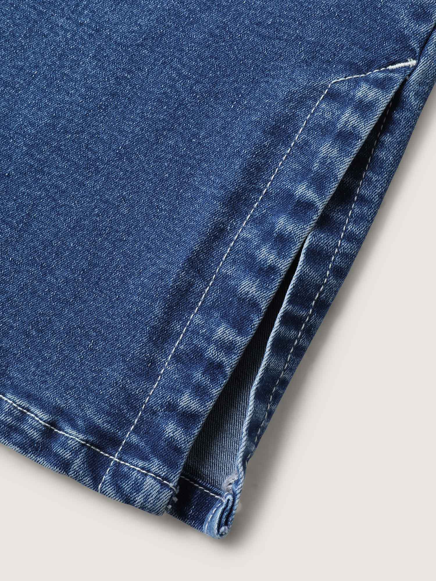 Stretch No-Gap Waist Slit Hem Jeans - Image 7