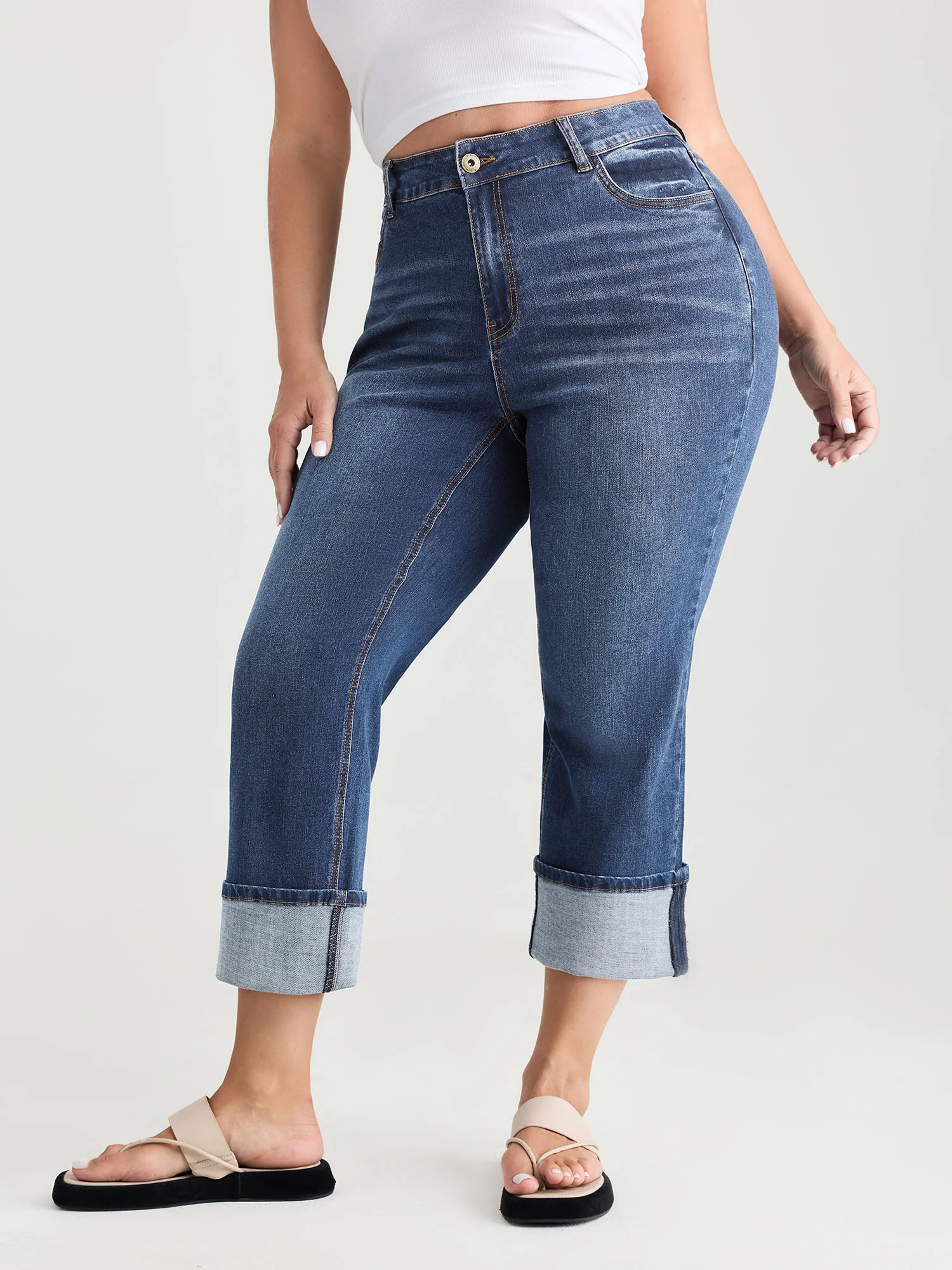 Thigh-Friendly Capri Straight-Leg Jeans - Image 10