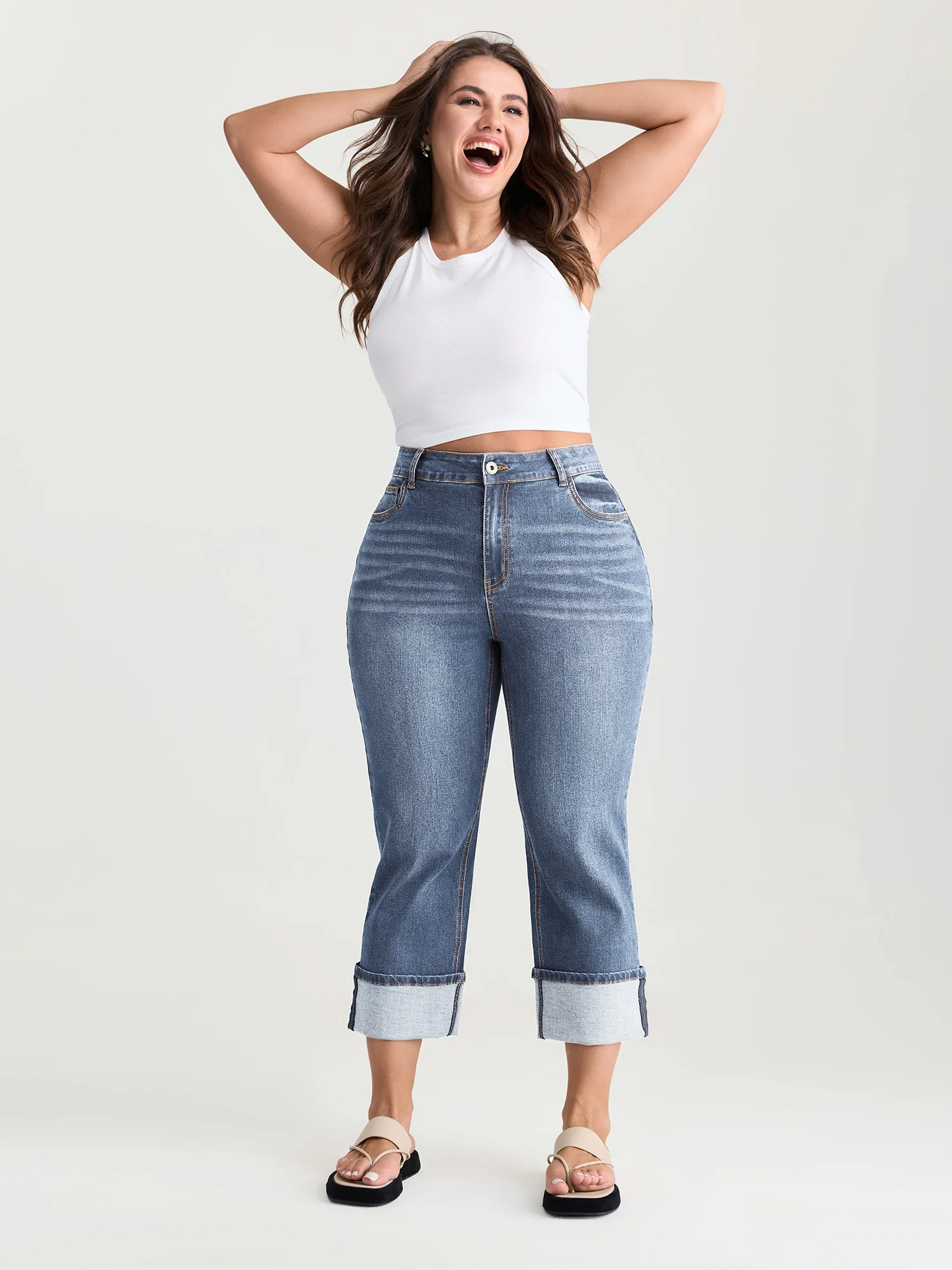 Thigh-Friendly Capri Straight-Leg Jeans - Image 14
