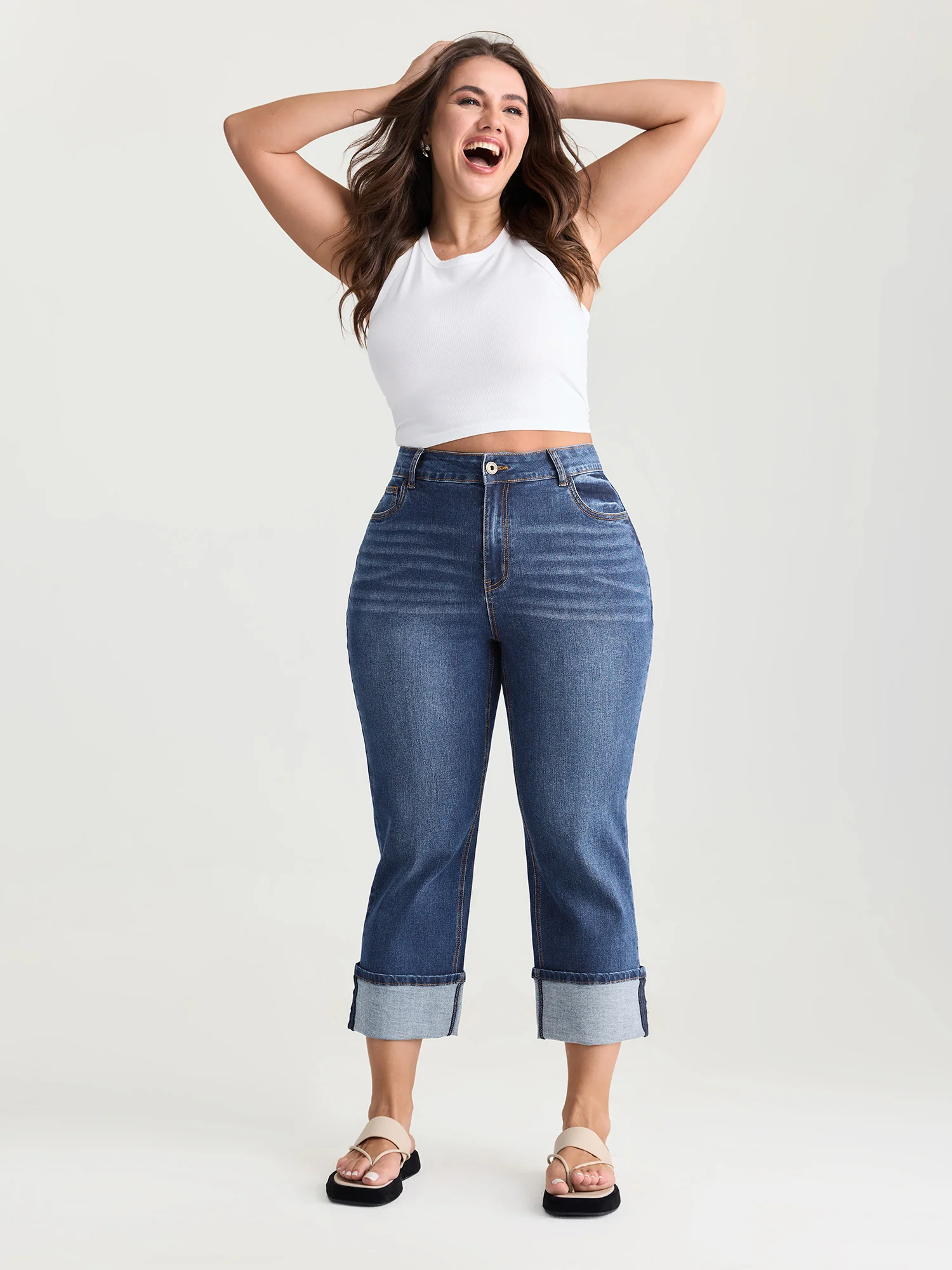 Thigh-Friendly Capri Straight-Leg Jeans - Image 9