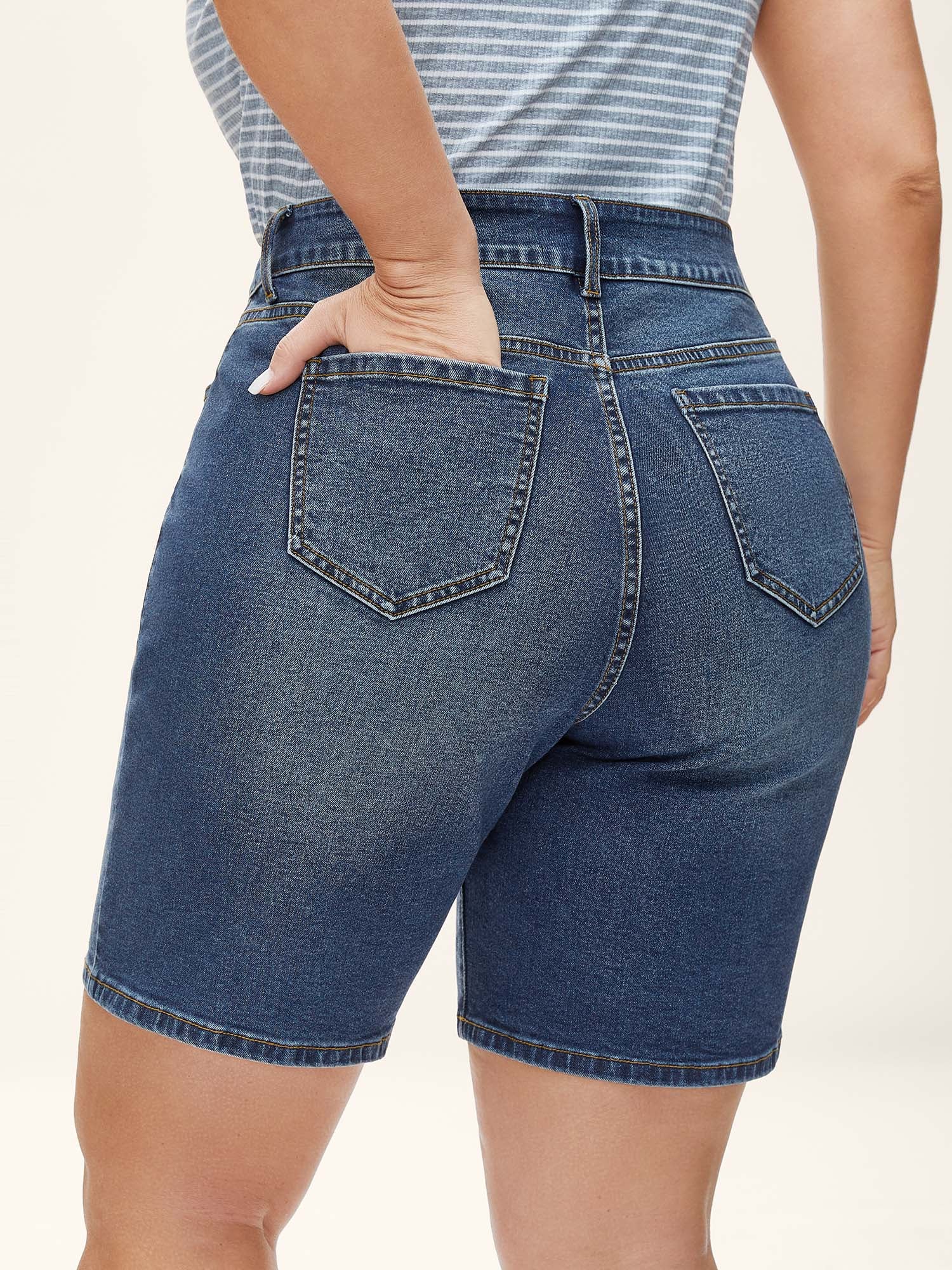 Thigh-Friendly Moderate Stretch Denim Shorts - Image 5