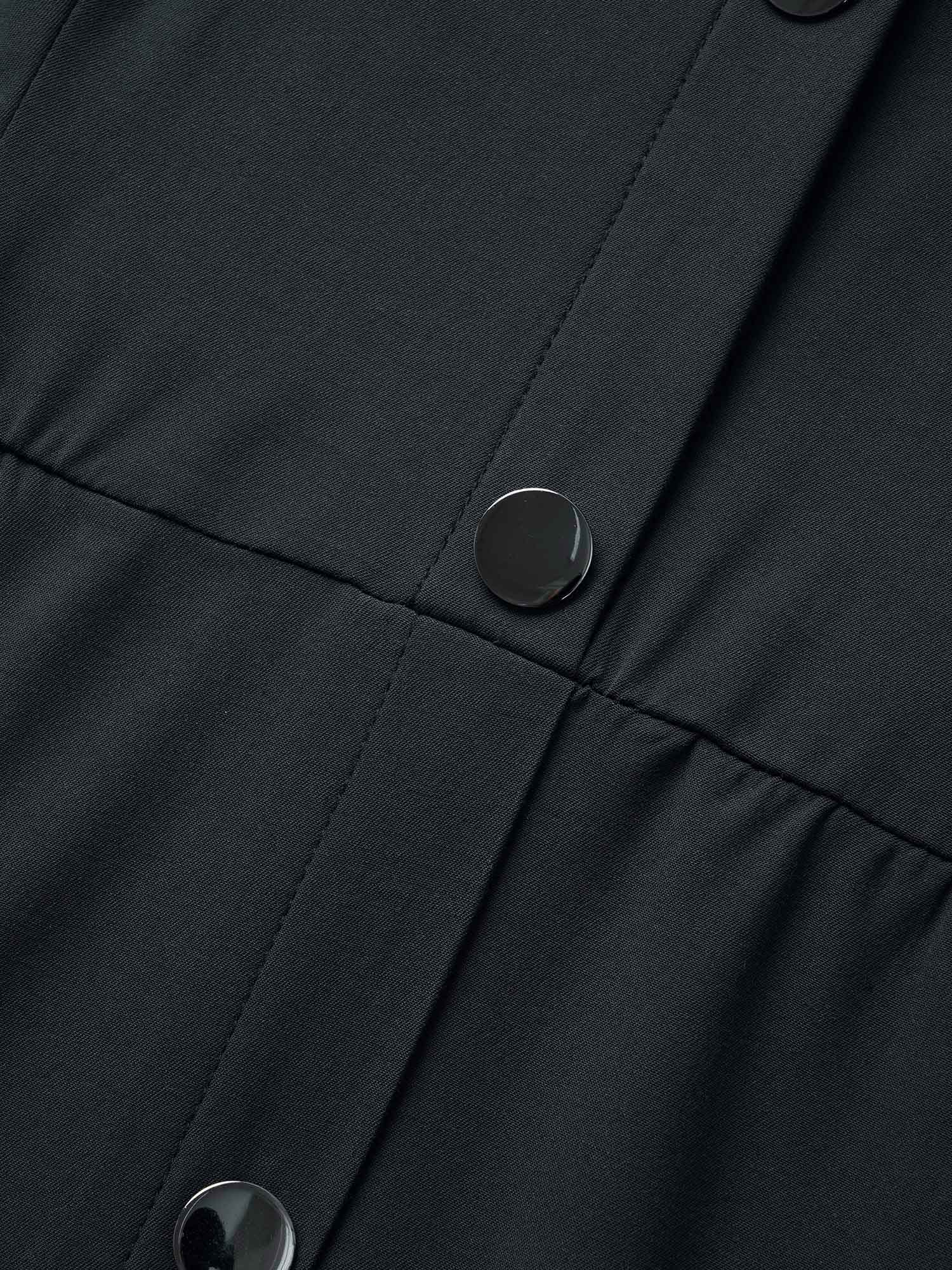 Stretch Woven Button Pleated Midi Dress - Image 7