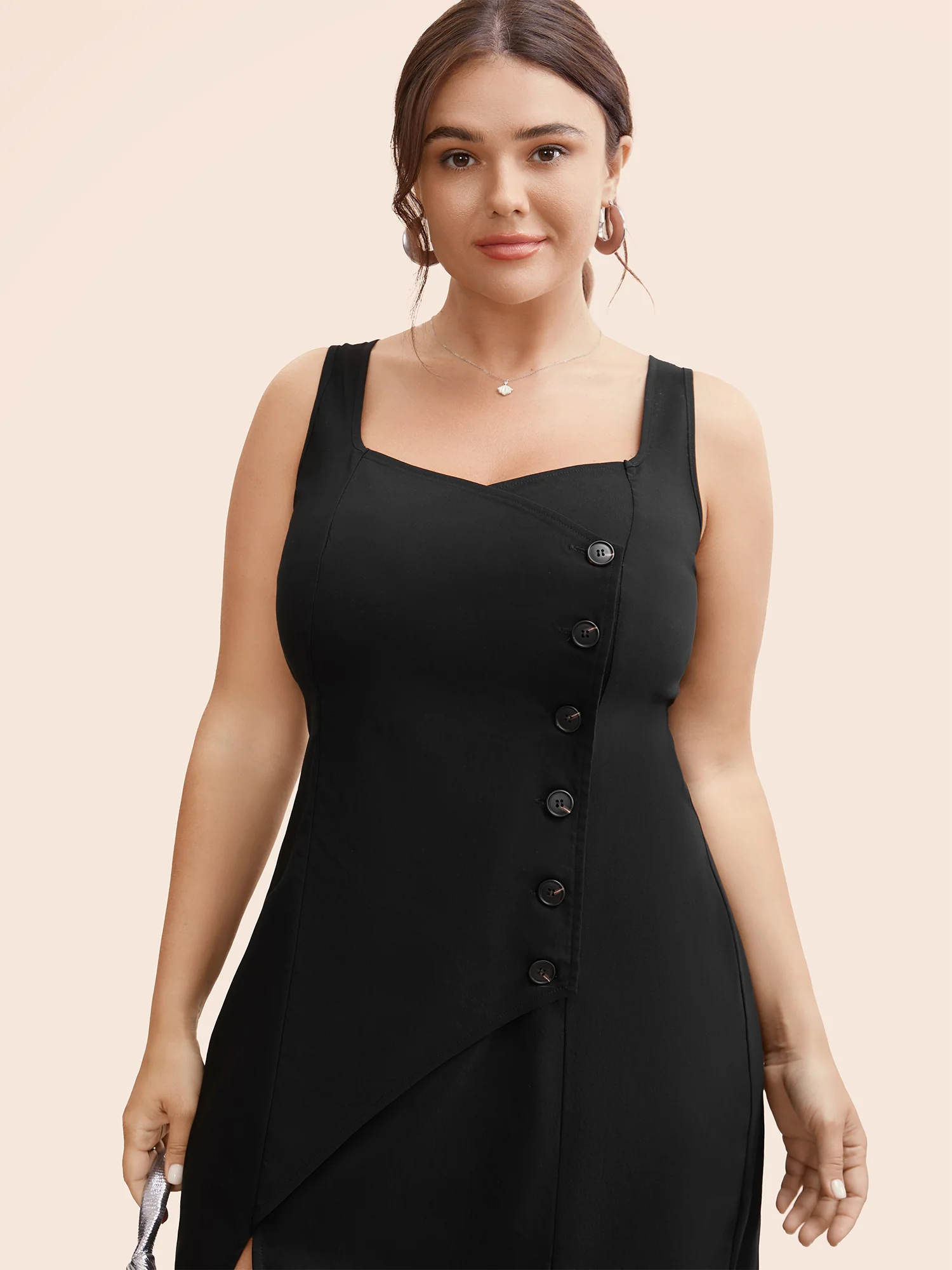Stretch Woven Cut-Out Midi Dress - Image 4