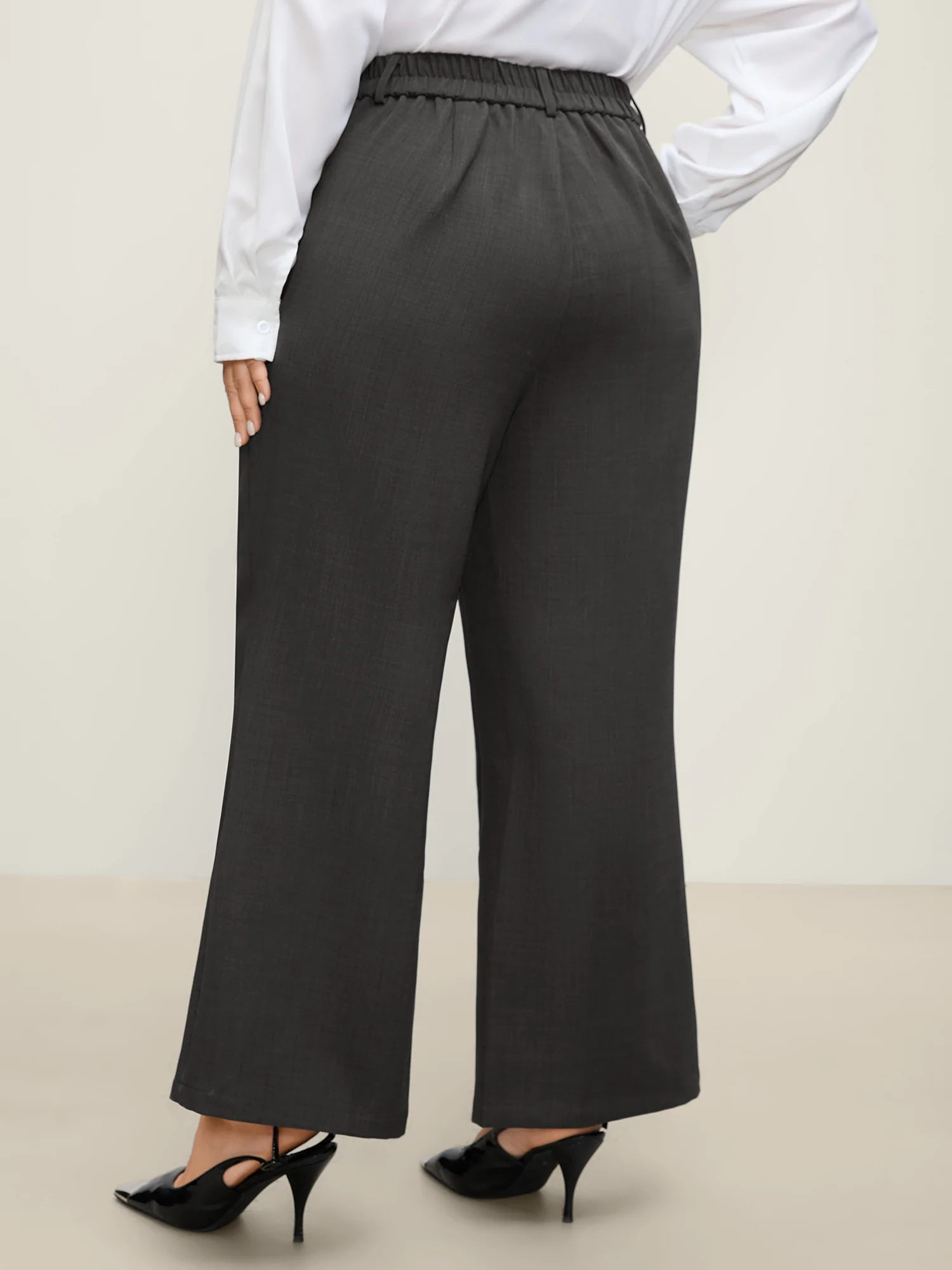 Stretch Woven Micro Flare Pants - Image 4