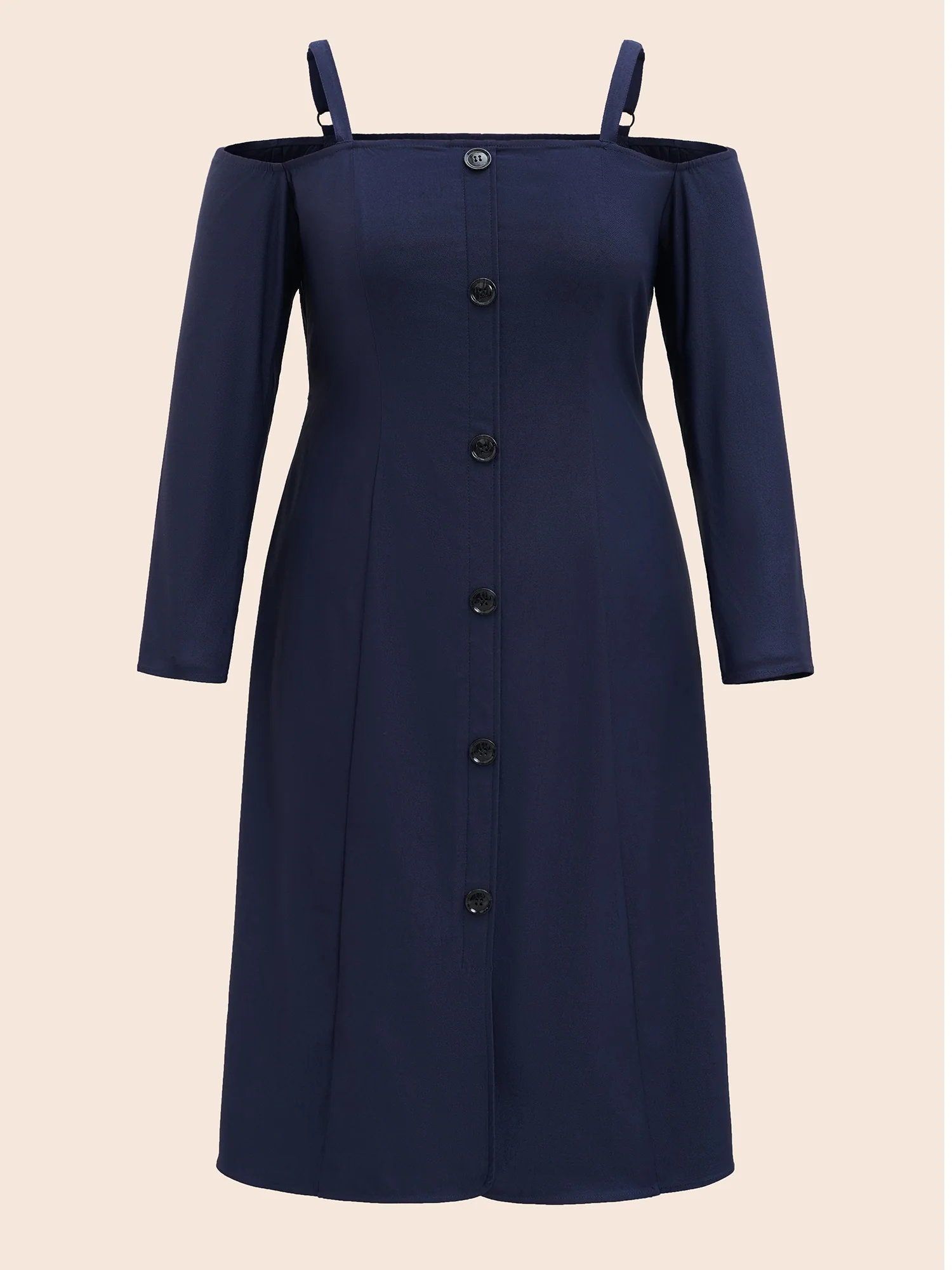 Stretch Woven One-Shoulder Midi Dress - Image 7