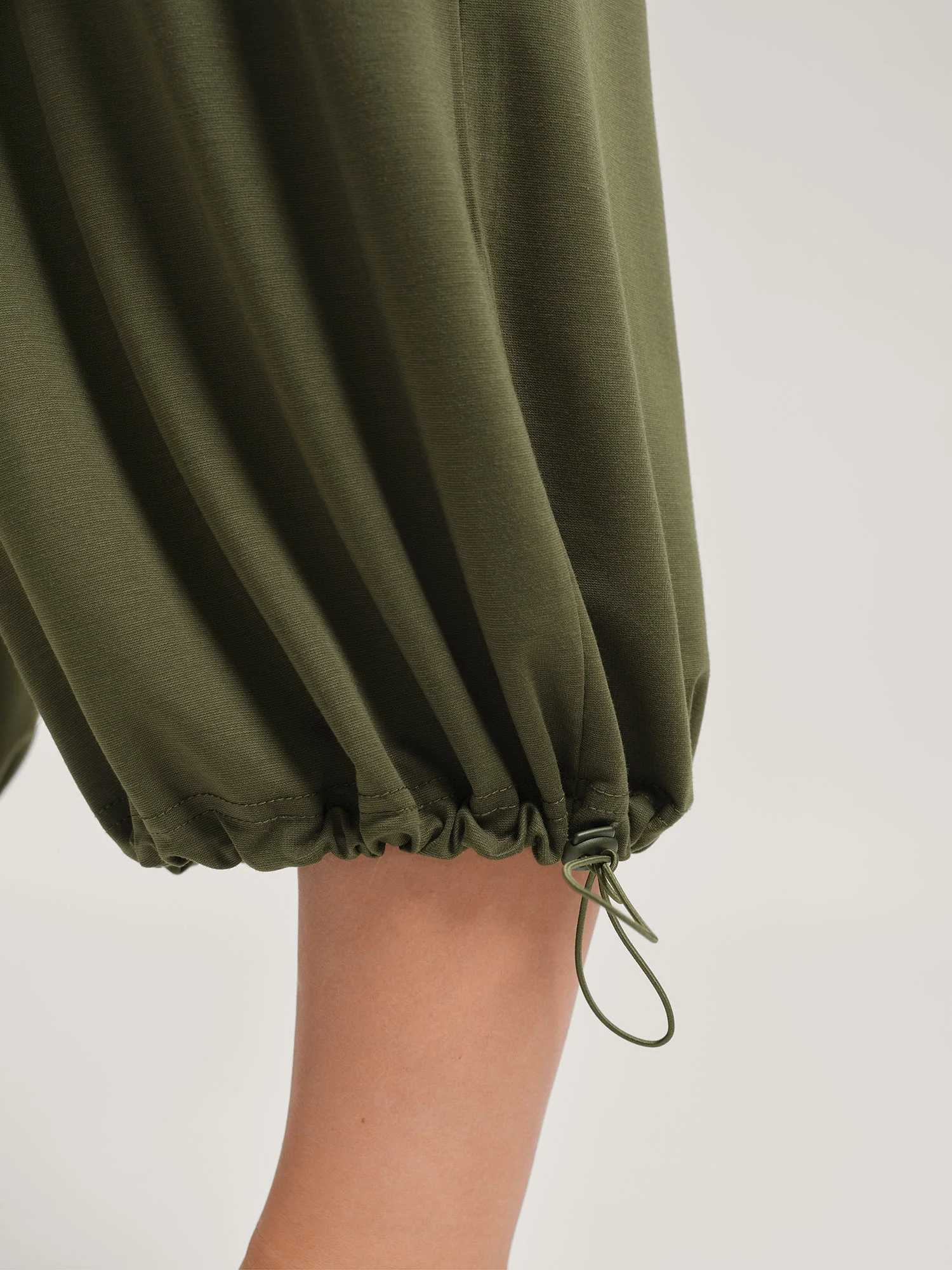 Stretchy Adjustable Cuffs Wide-Leg Pants - Image 3
