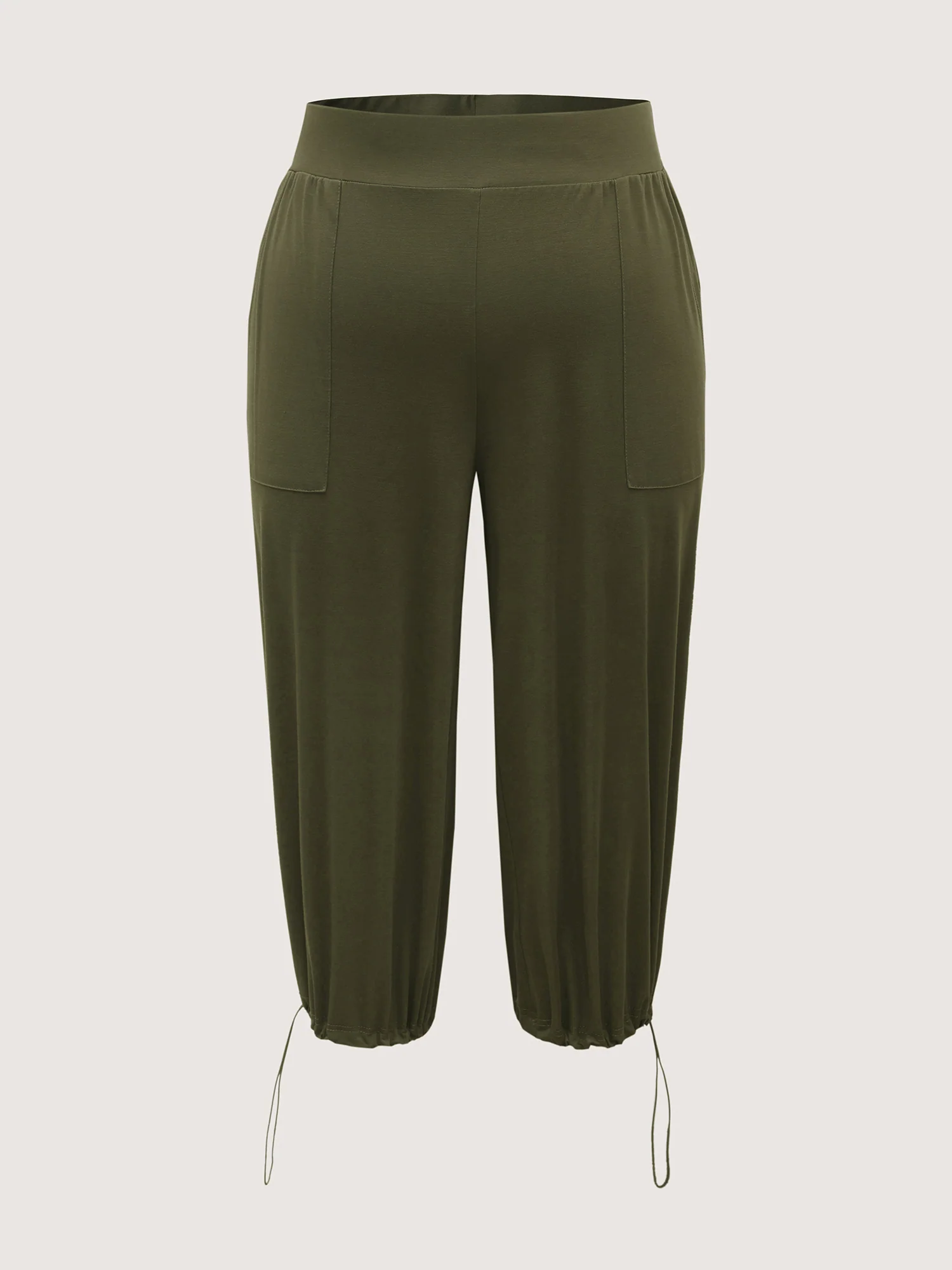 Stretchy Adjustable Cuffs Wide-Leg Pants - Image 9