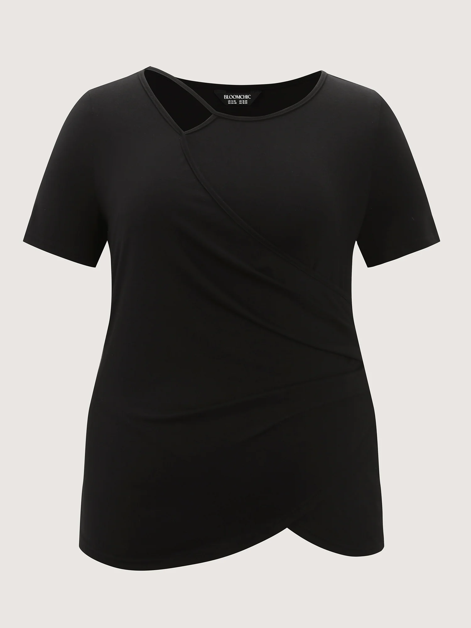 Stretchy Asymmetrical Neckline Slit Knit Top - Image 8