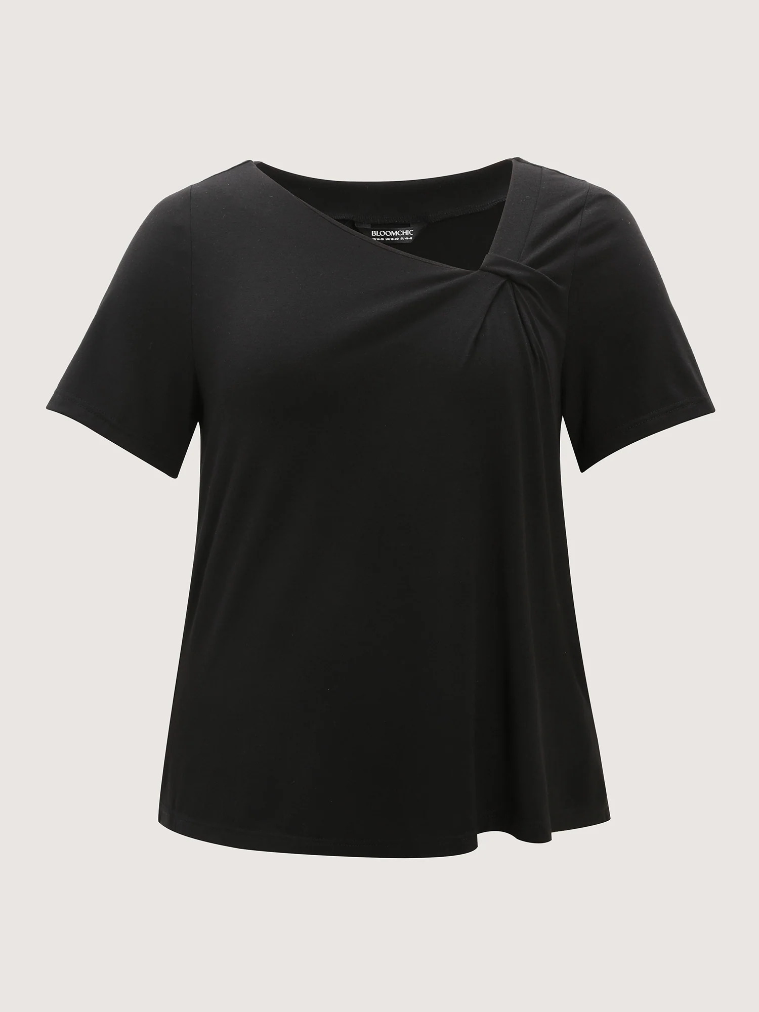 Stretchy Asymmetrical Neckline T-Shirt - Image 7
