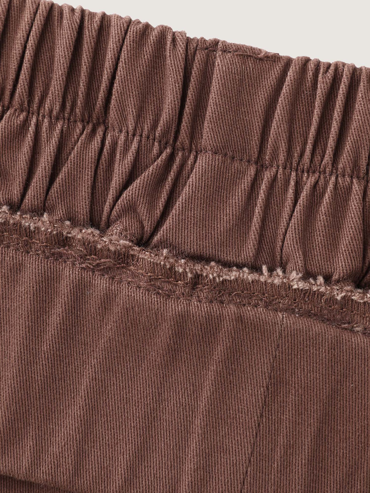 Stretchy Back Waist Cuffed Pocket Pants - Image 6