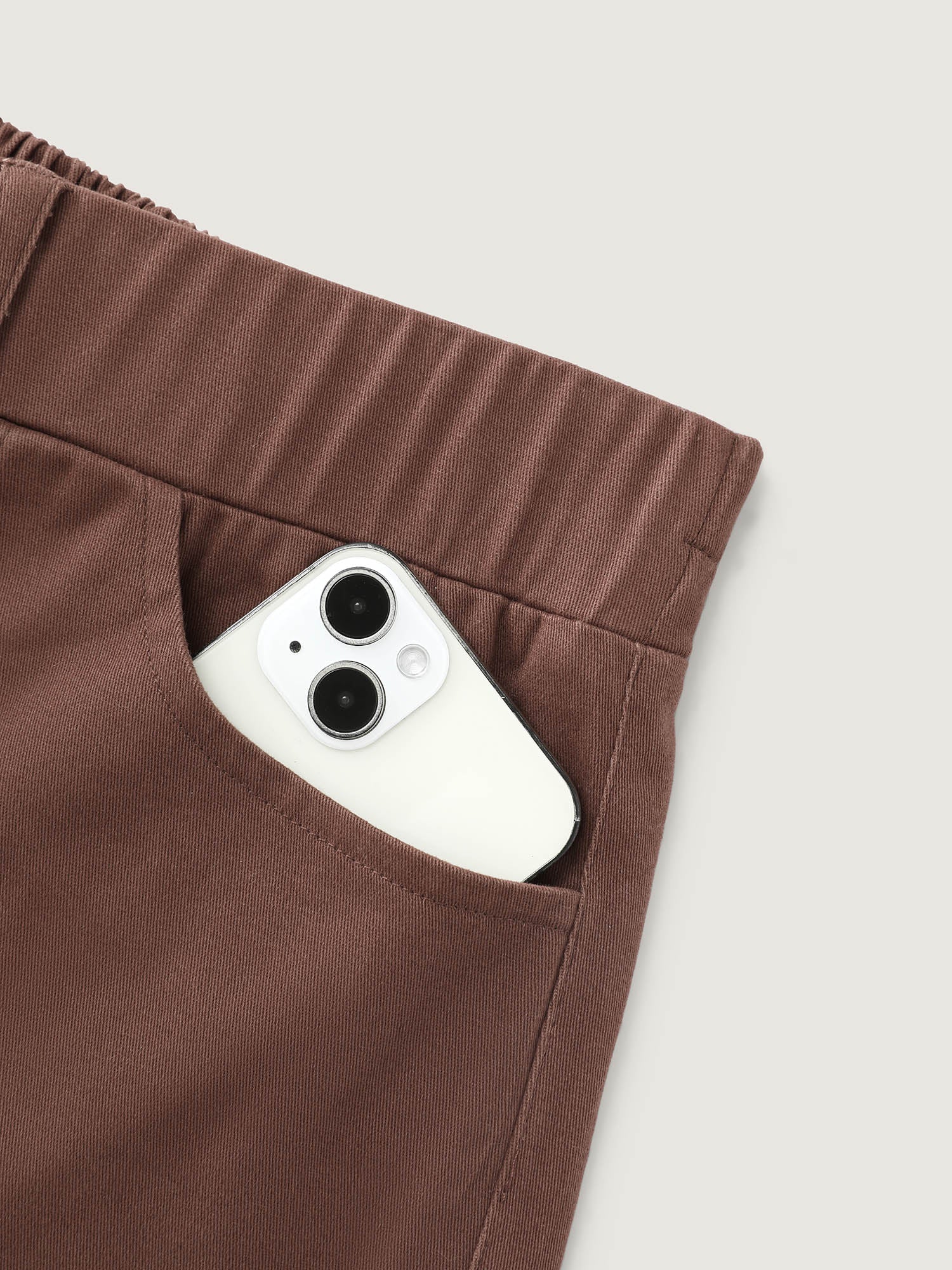 Stretchy Back Waist Cuffed Pocket Pants - Image 8