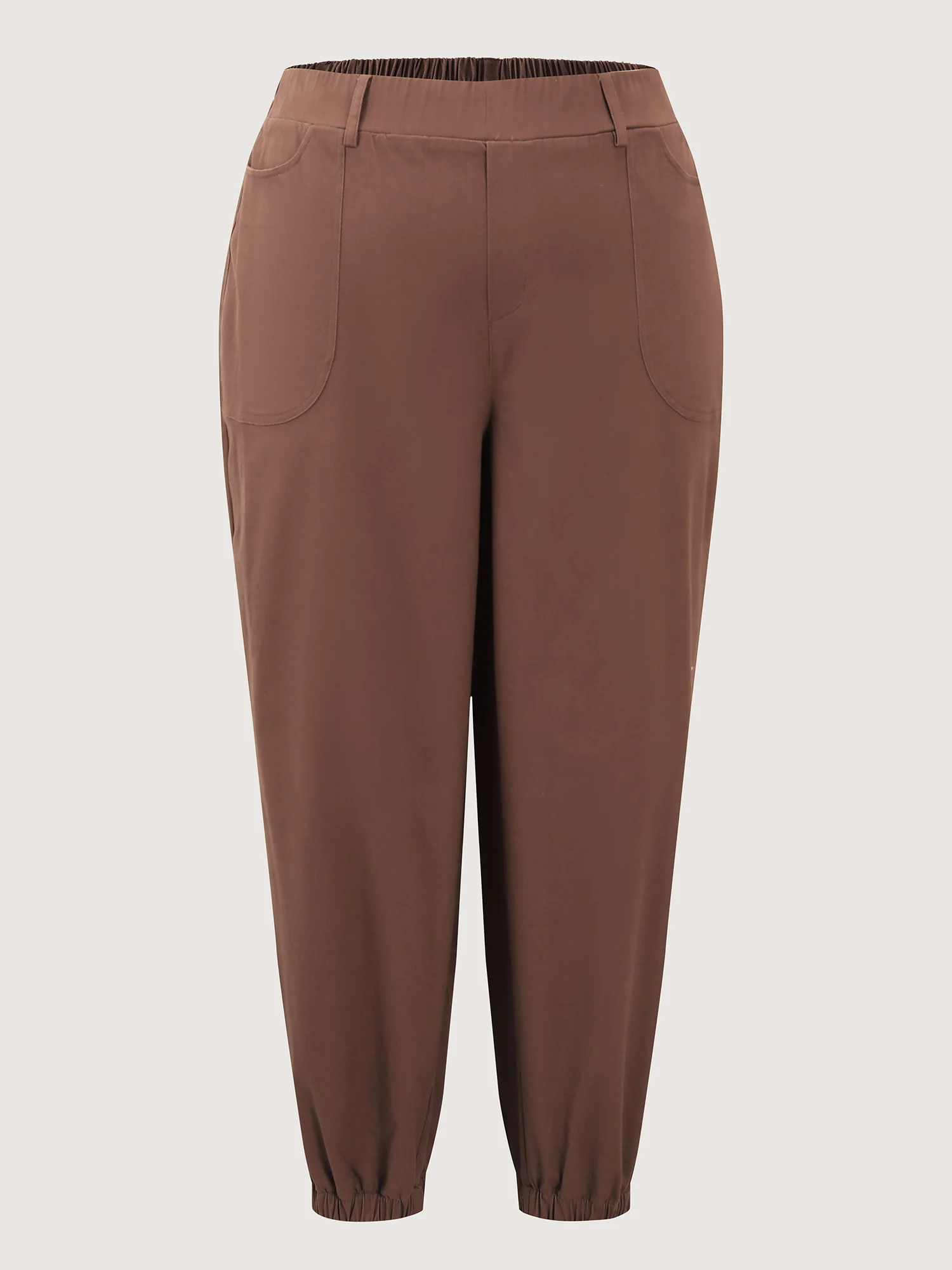 Stretchy Back Waist Cuffed Pocket Pants - Image 9