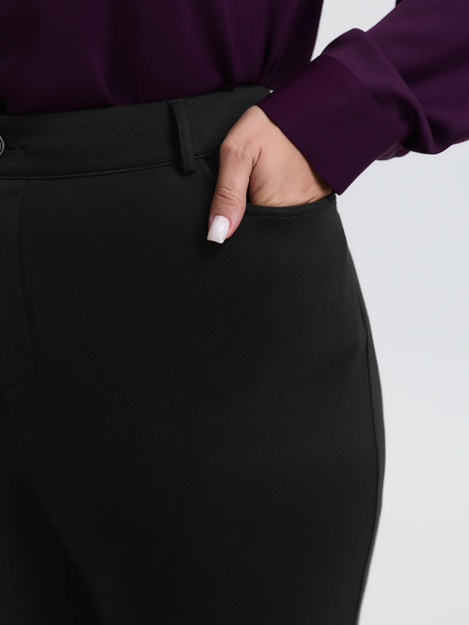 Stretchy Back Waistband Bootcut Pants - Image 3