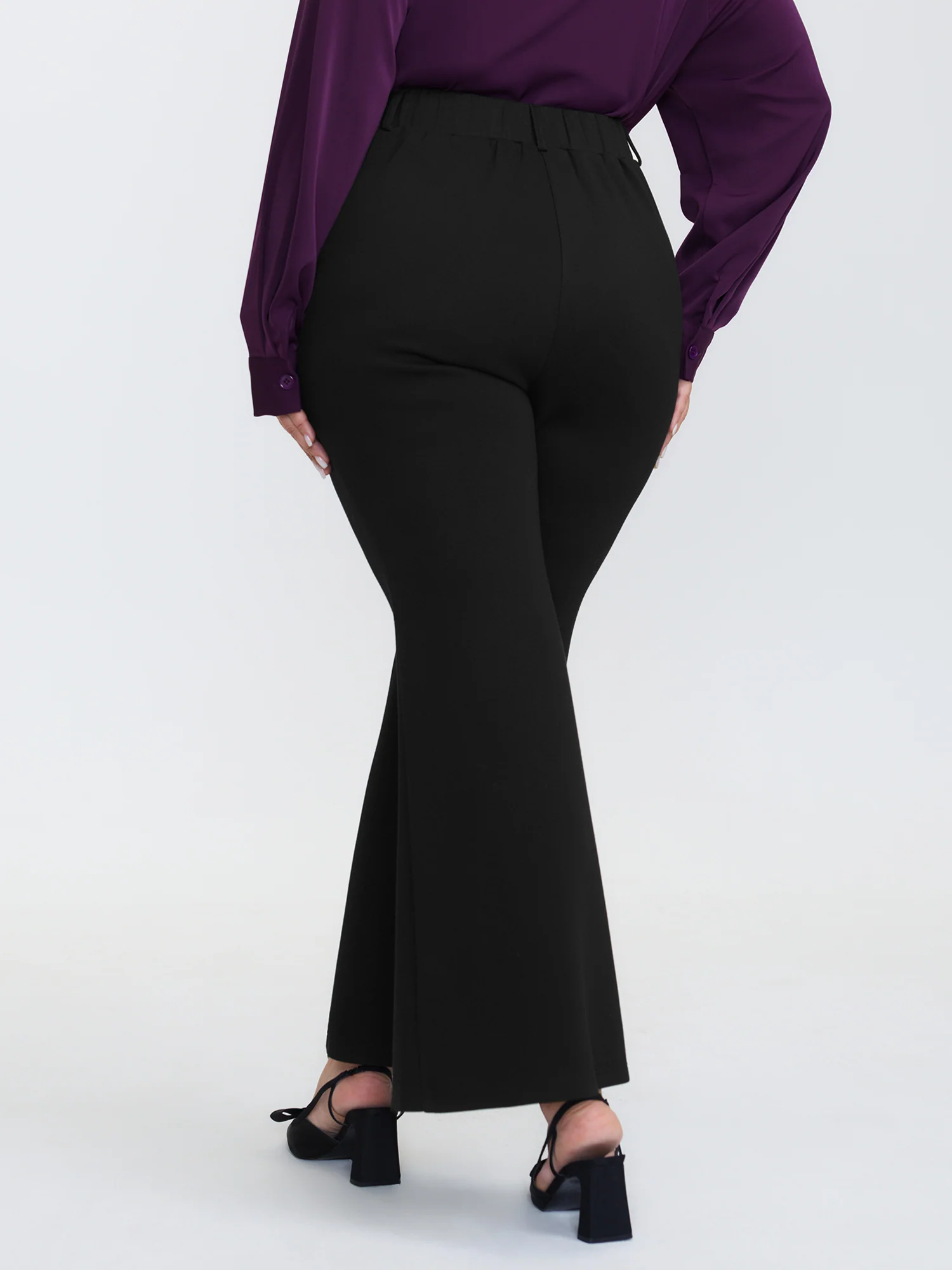 Stretchy Back Waistband Bootcut Pants - Image 5