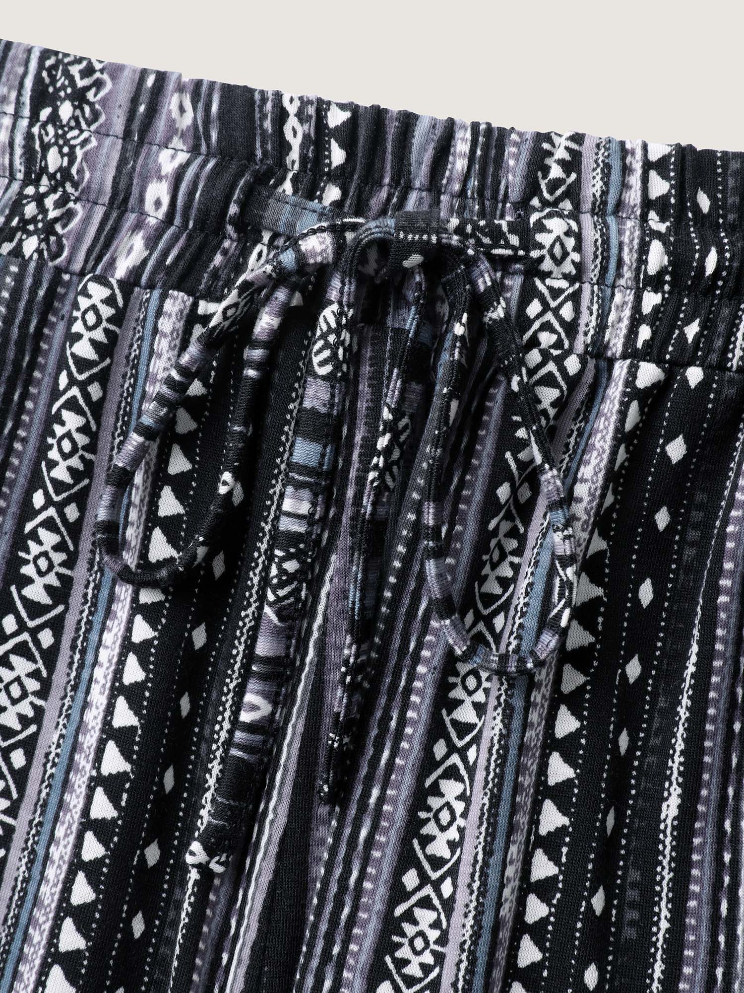 Stretchy Boho Stripes Straight-Leg Pants - Image 6