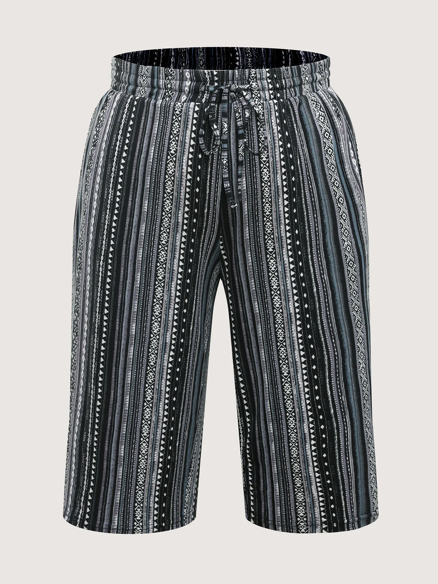 Stretchy Boho Stripes Straight-Leg Pants - Image 7