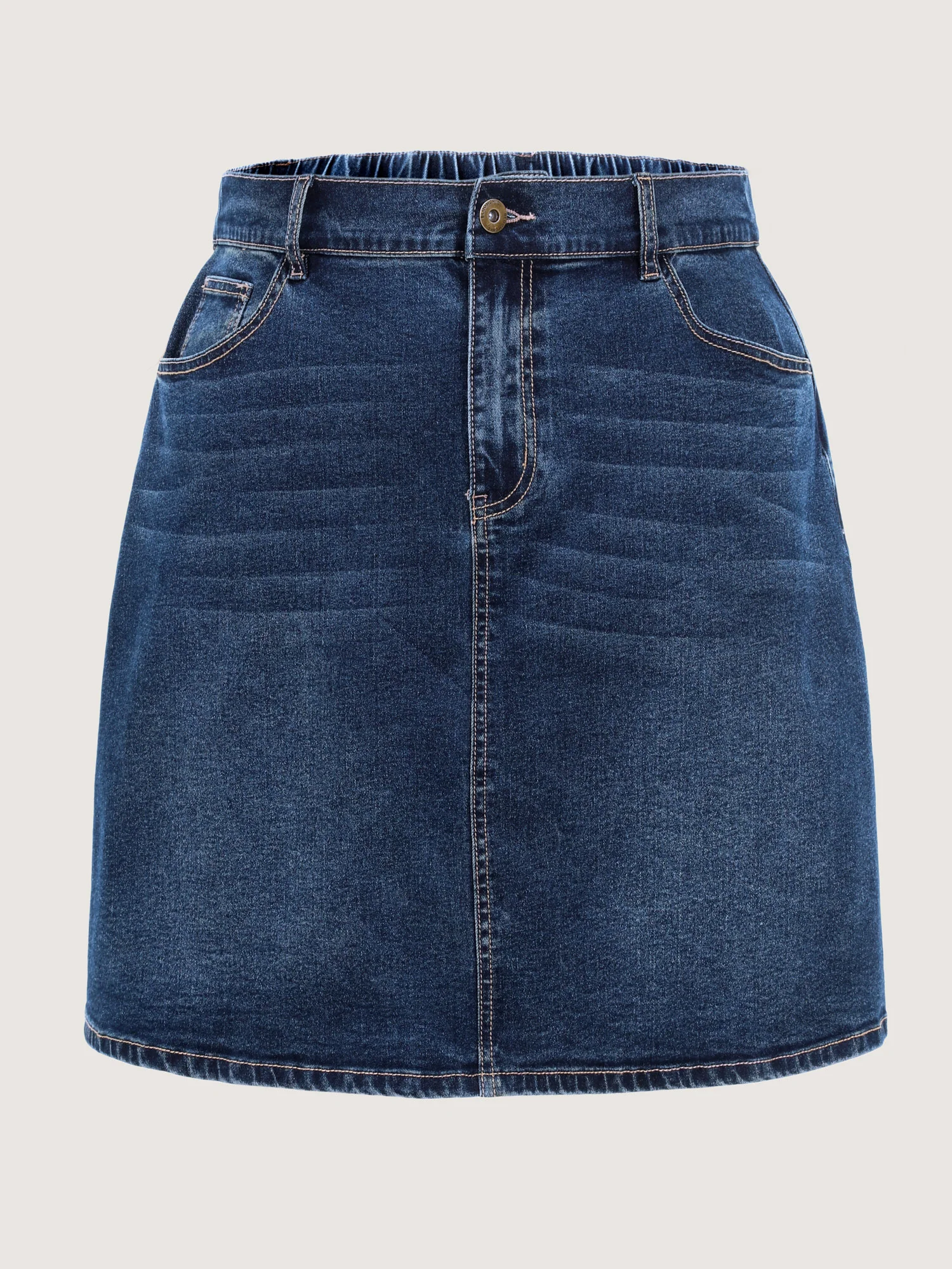 Stretchy Bootcut Seamed Denim Skirt - Image 10