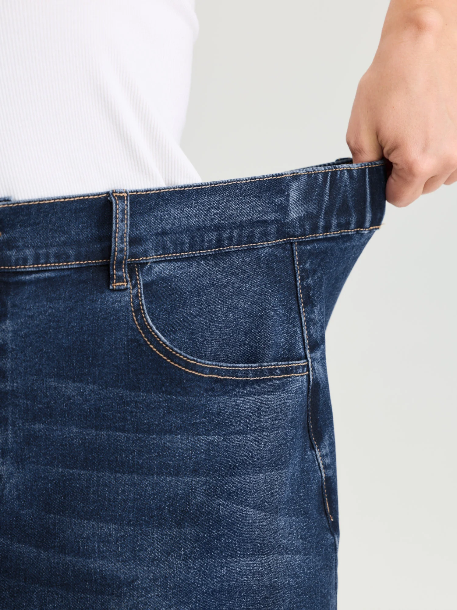 Stretchy Bootcut Seamed Denim Skirt - Image 5