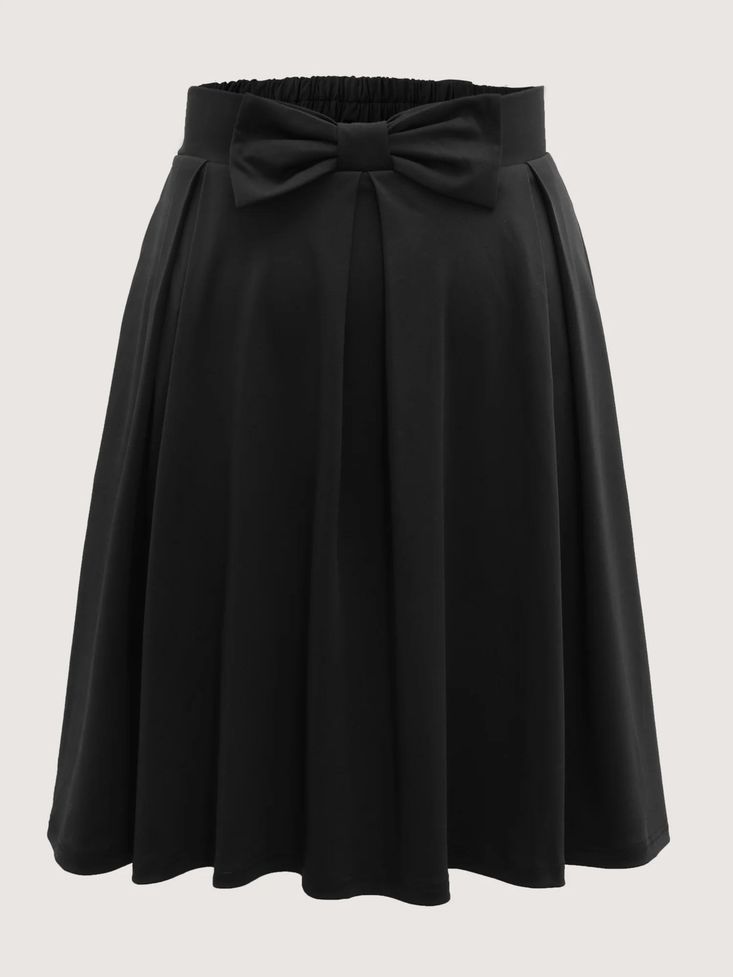 Stretchy Bow Detail Pleated Midi Skirt - Image 9