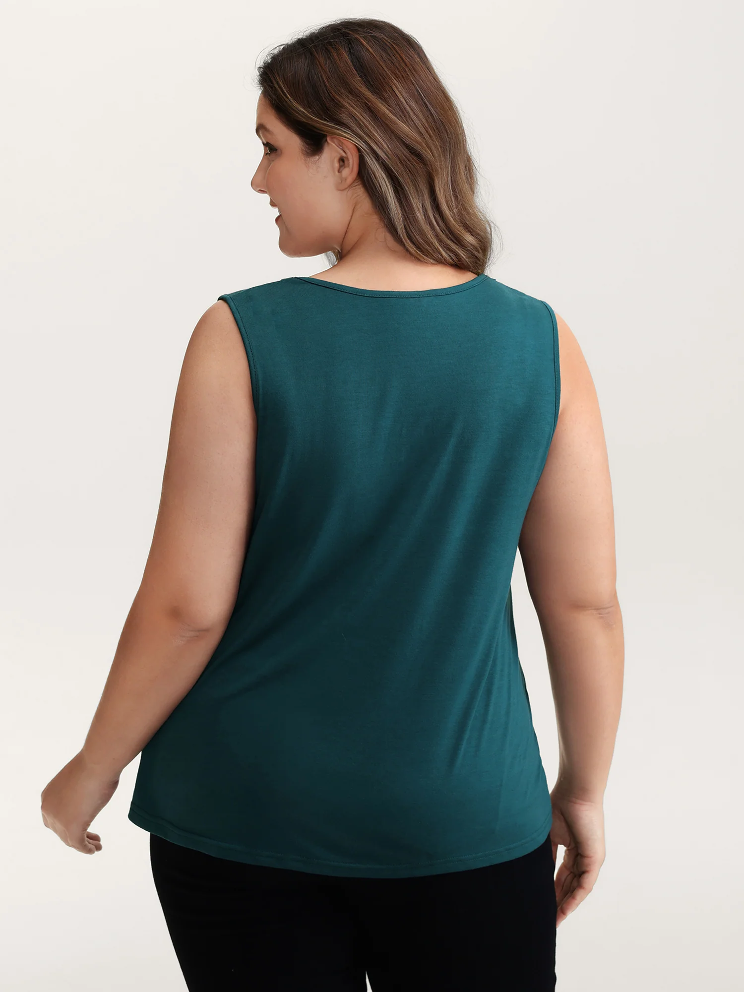 Supersoft Stretchy Bowknot Neckline Tank Top - Image 8