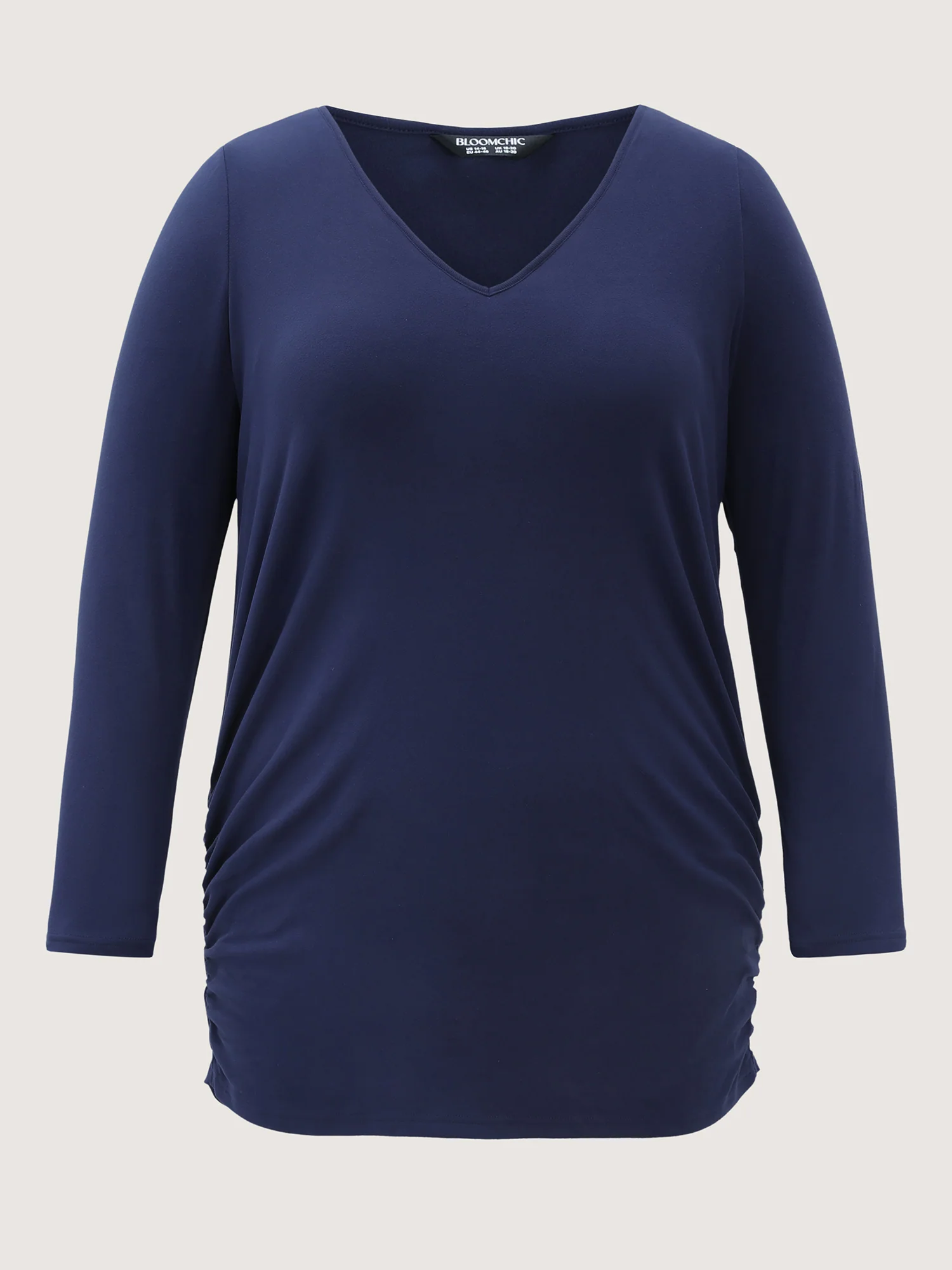 Stretchy Brushed Fabric Ruched T-Shirt - Image 8