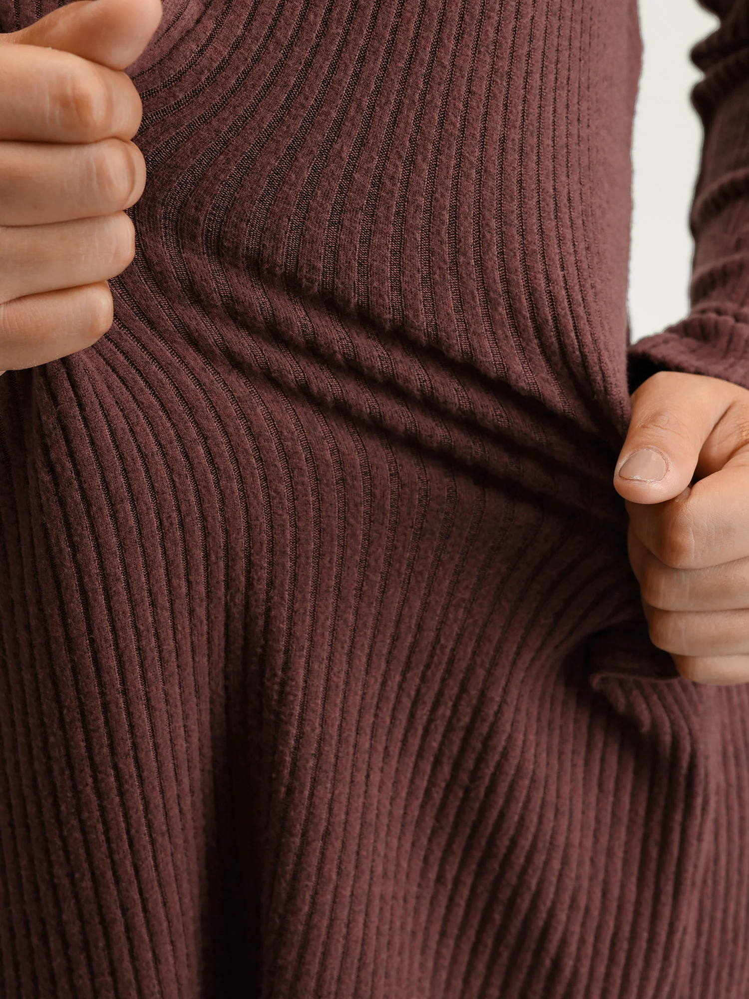 Stretchy Brushed Ribbed Button Detail T-Shirt - Image 3