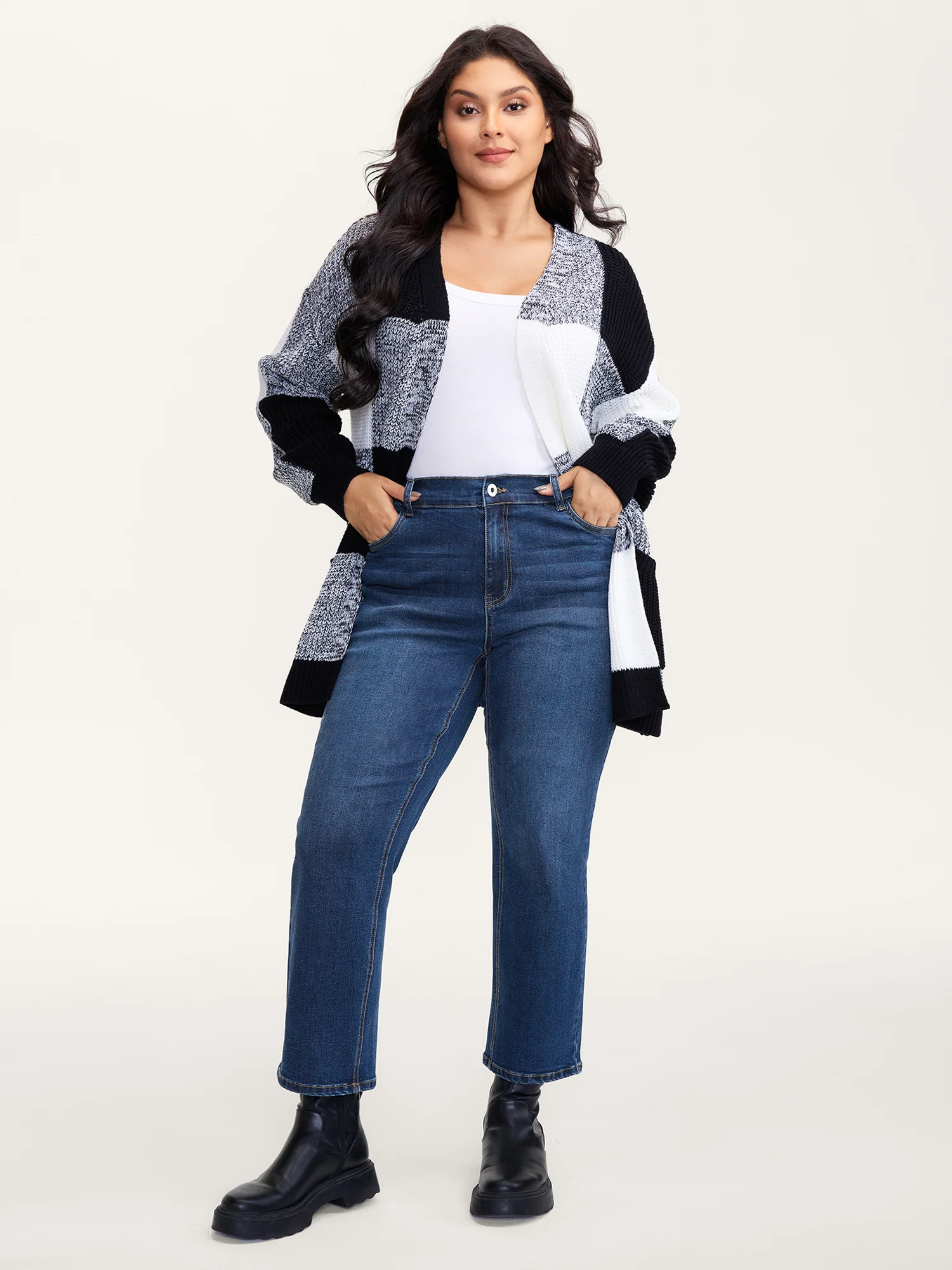 Stretchy Butt-Lifting Rubber Waist Straight-Leg Jeans - Image 2