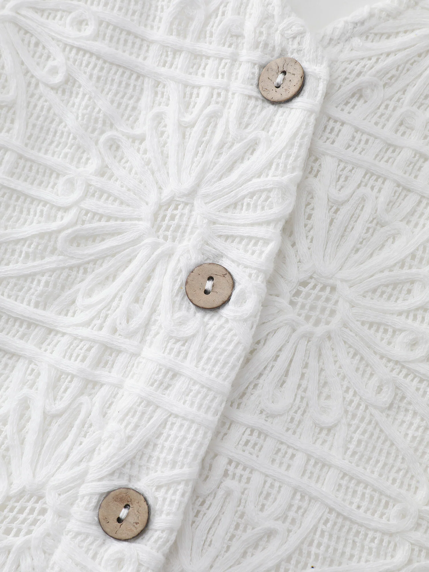 Cotton Stretchy Button Detail V-Neck Knit Top - Image 5