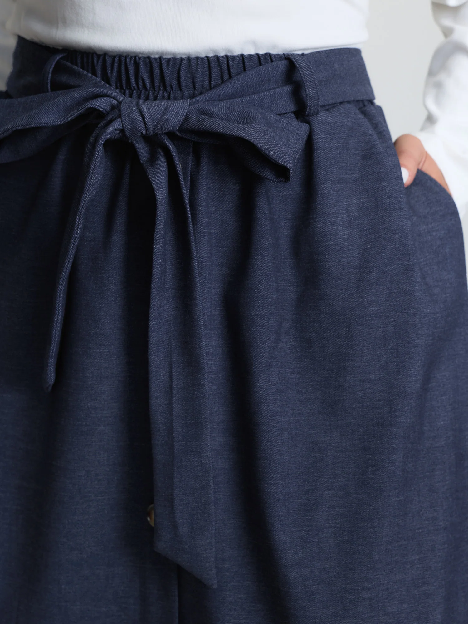 Stretchy Button Detail Waist-Tie Maxi Skirt - Image 3