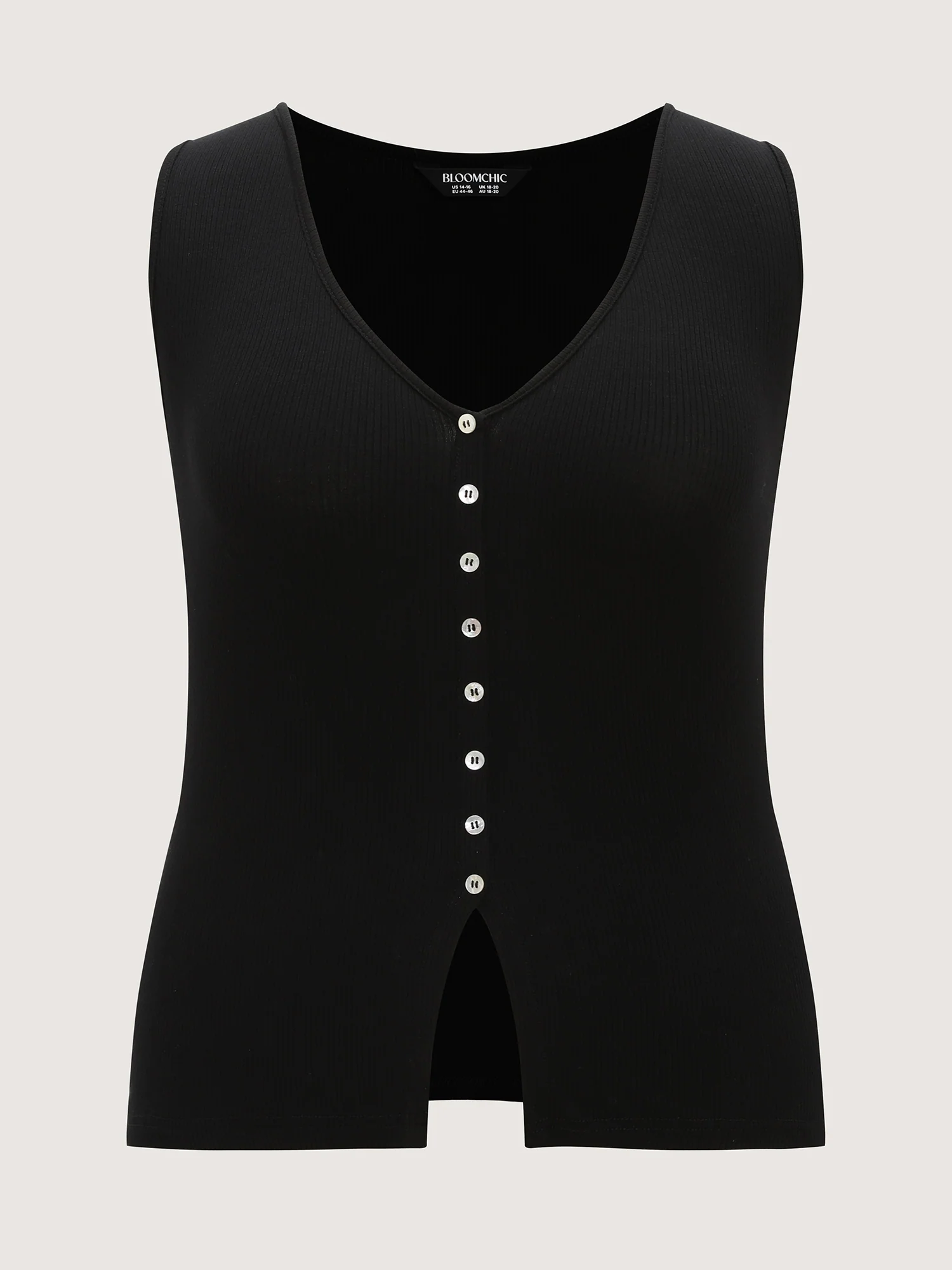 Stretchy Button-Front Tunic Style Top - Image 8