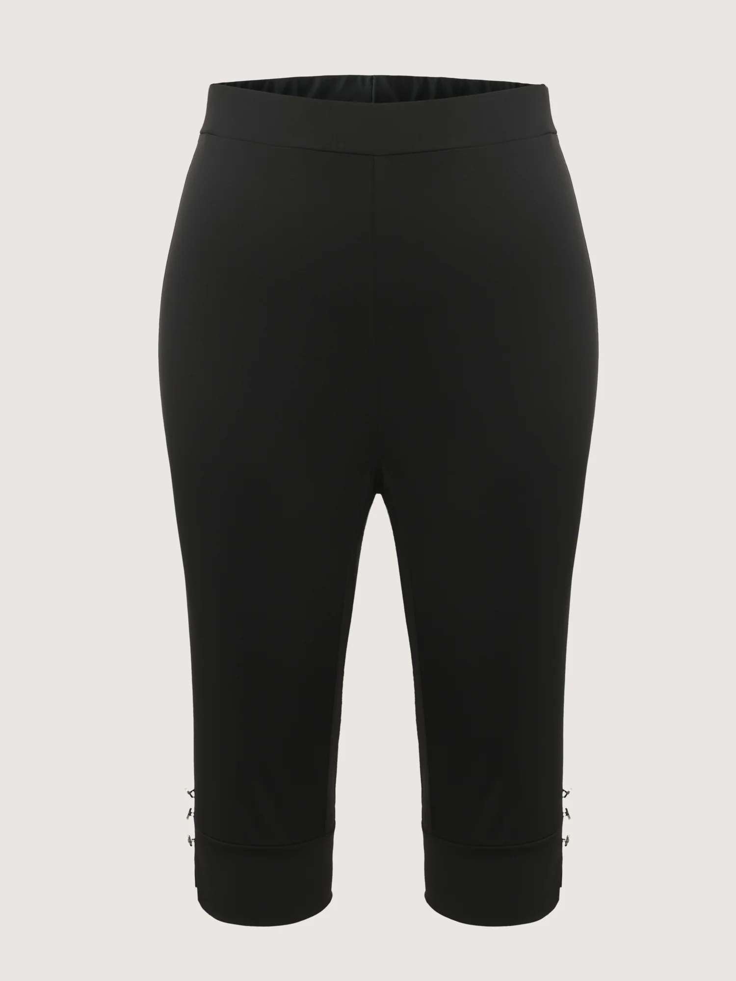 Stretchy Button Split Hem Leggings - Image 8